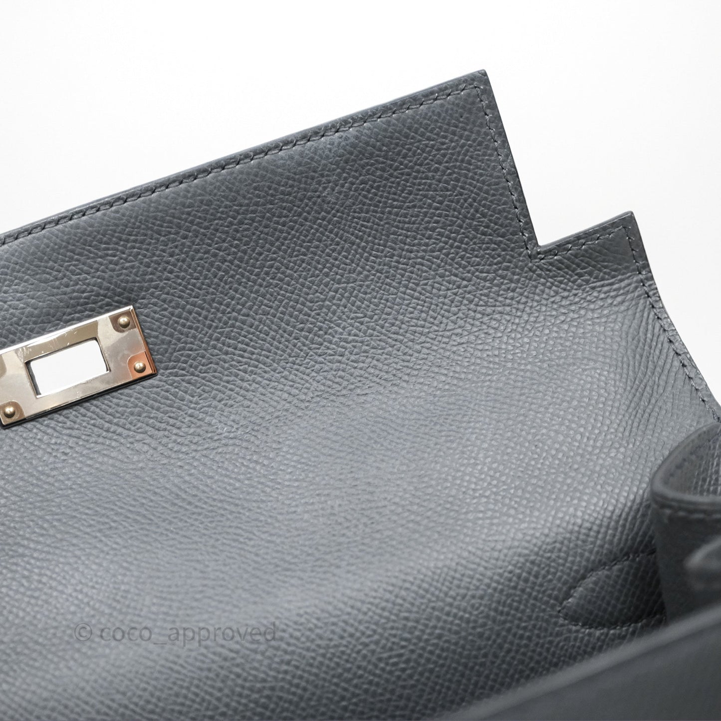 Hermès Kelly II 28 Veau Espom Gris Misty H0 Sellier Palladium Hardware