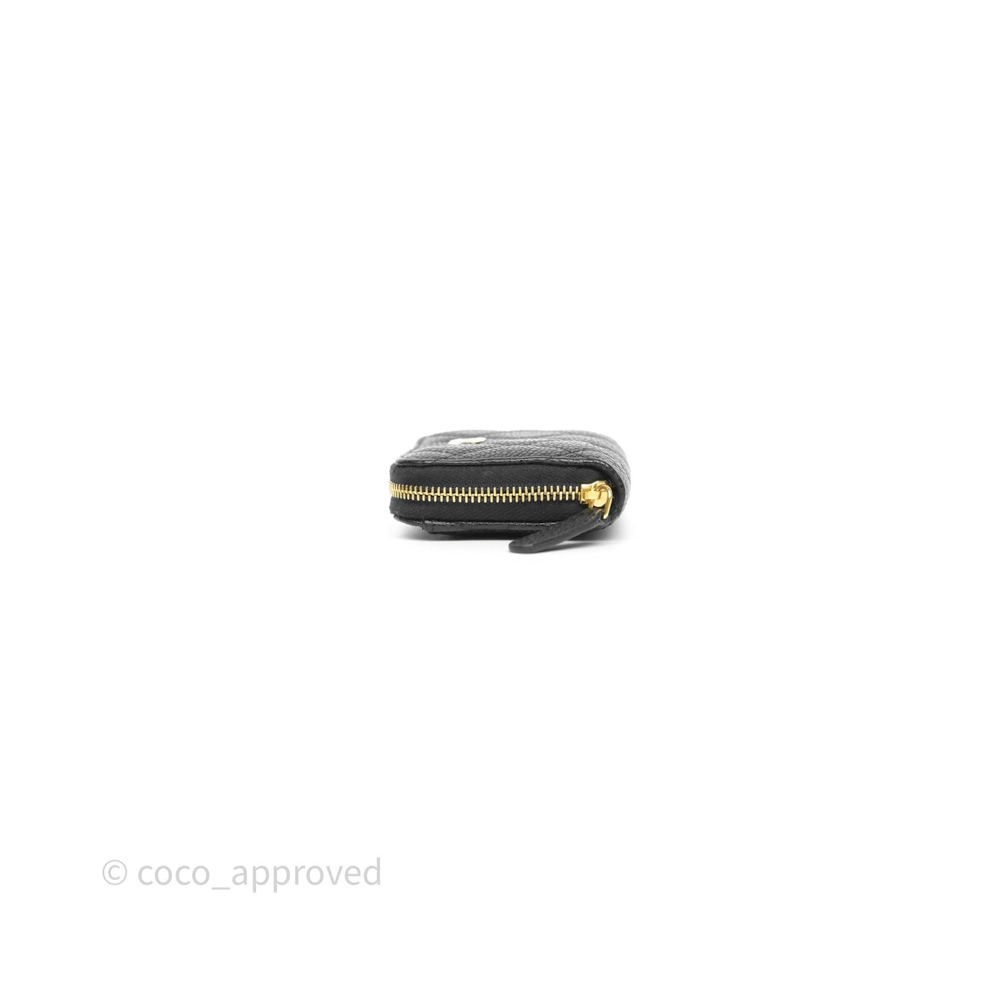 Chanel Classic Zipped Coin Purse Black Caviar Gold Hardware