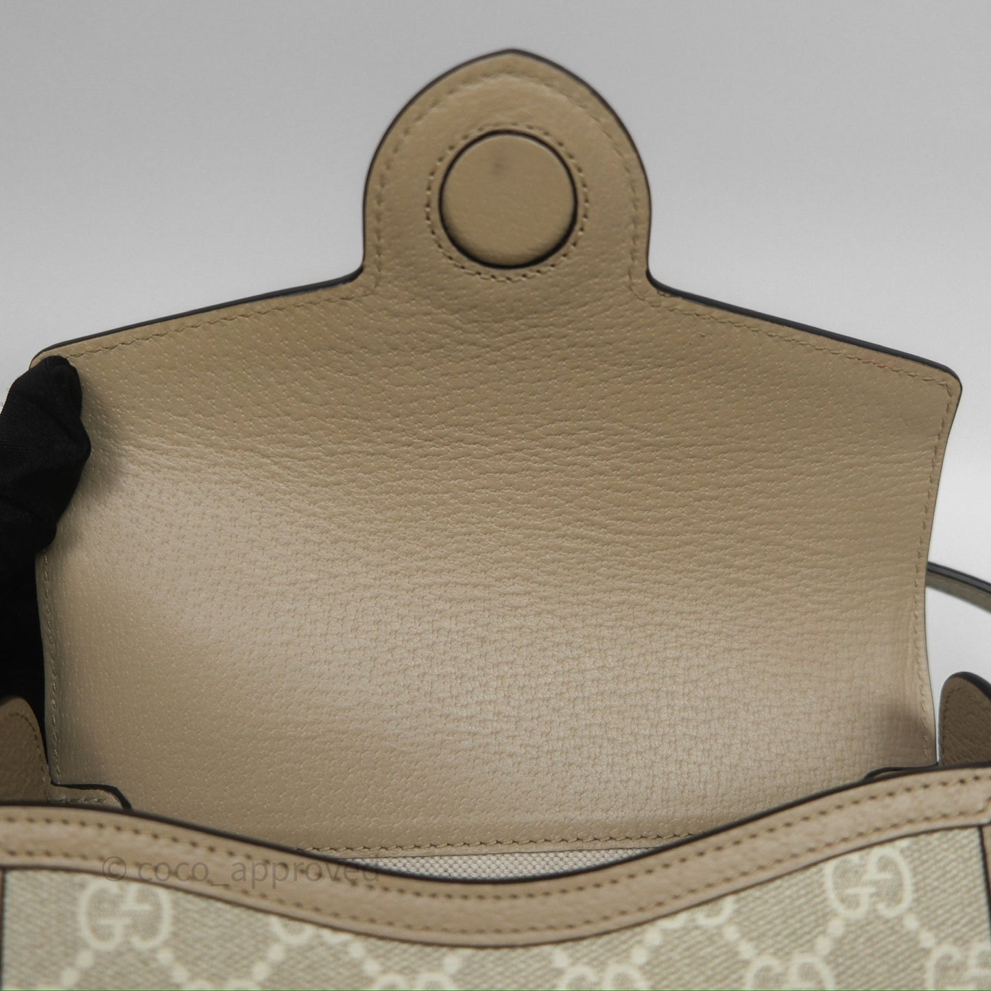 Gucci Horsebit 1955 Mini Bag Beige/White GG Supreme Canvas
