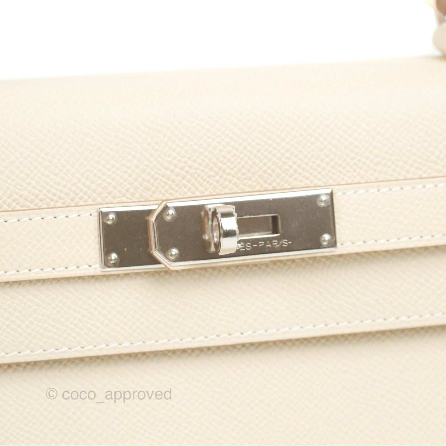 Hermès Kelly Sellier 28 Craie Epsom Palladium Hardware