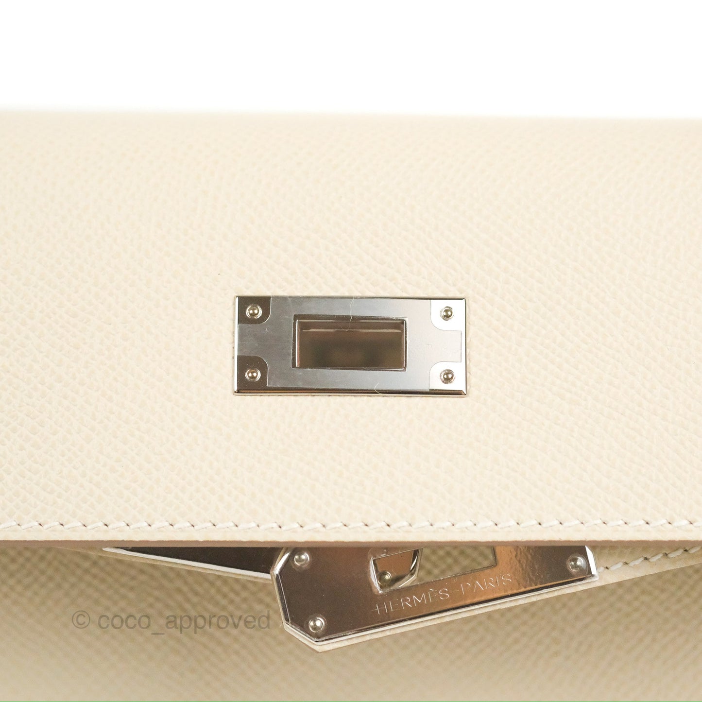 Hermès Kelly Sellier 28 Craie Epsom Palladium Hardware
