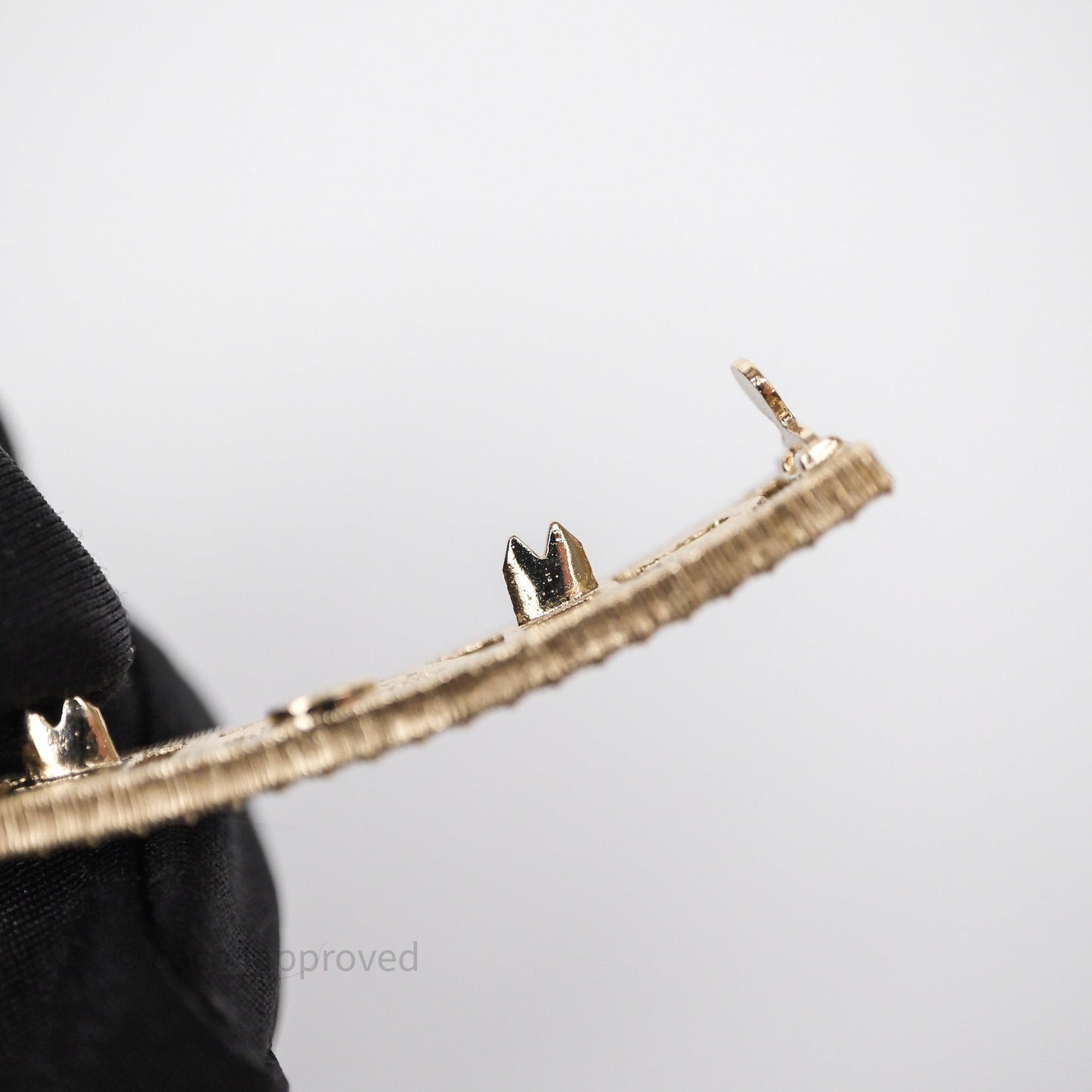 Chanel Crystal CC Logo Hair Clip Gold Tone 24K