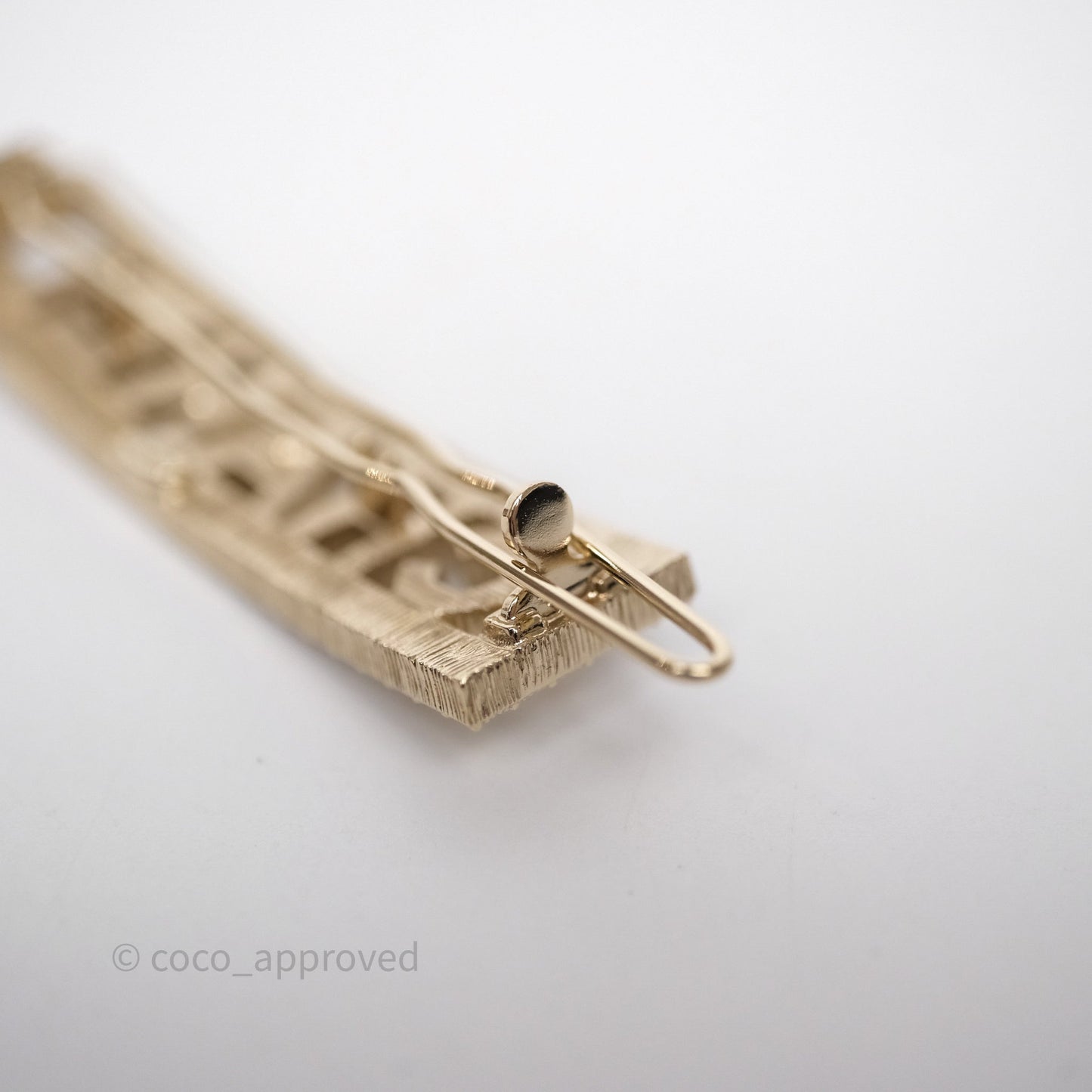 Chanel Crystal CC Logo Hair Clip Gold Tone 24K