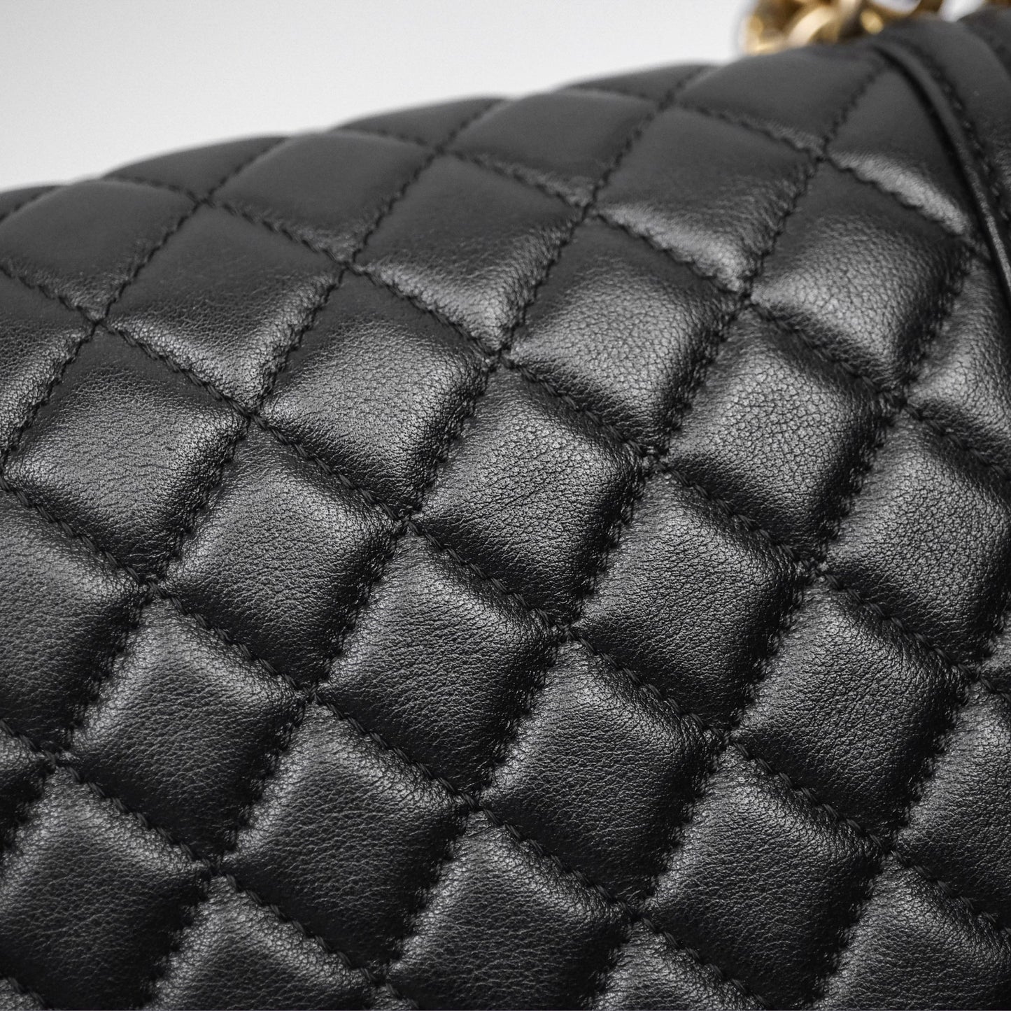 Chanel Medium Boy Quilted Black Calfskin Aged Gold Hardware