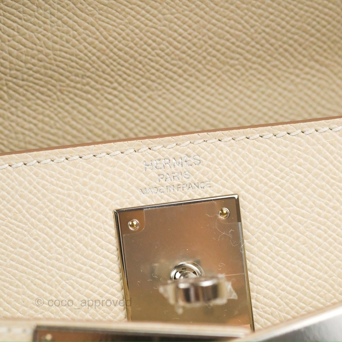Hermès Kelly Sellier 28 Craie Epsom Palladium Hardware