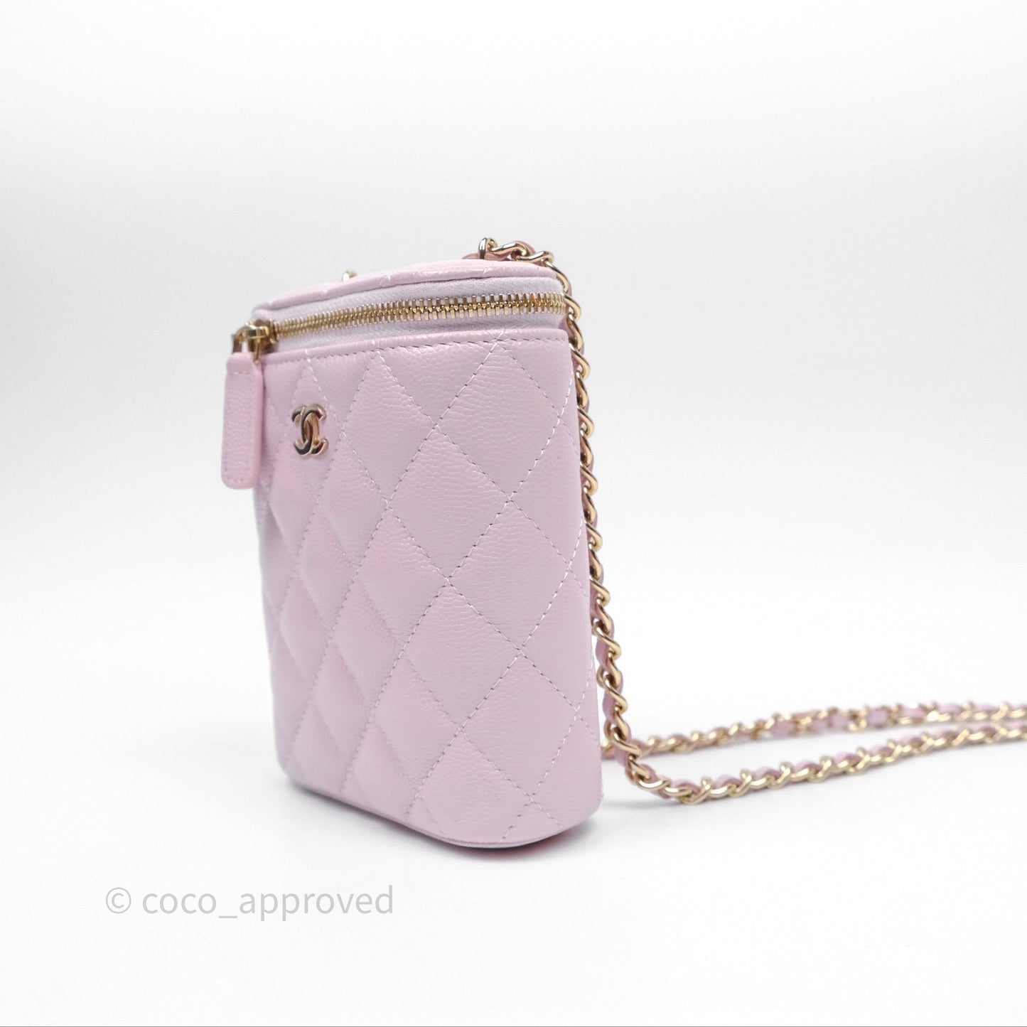 Chanel Mini Vanity With Chain Pink Caviar Gold Hardware