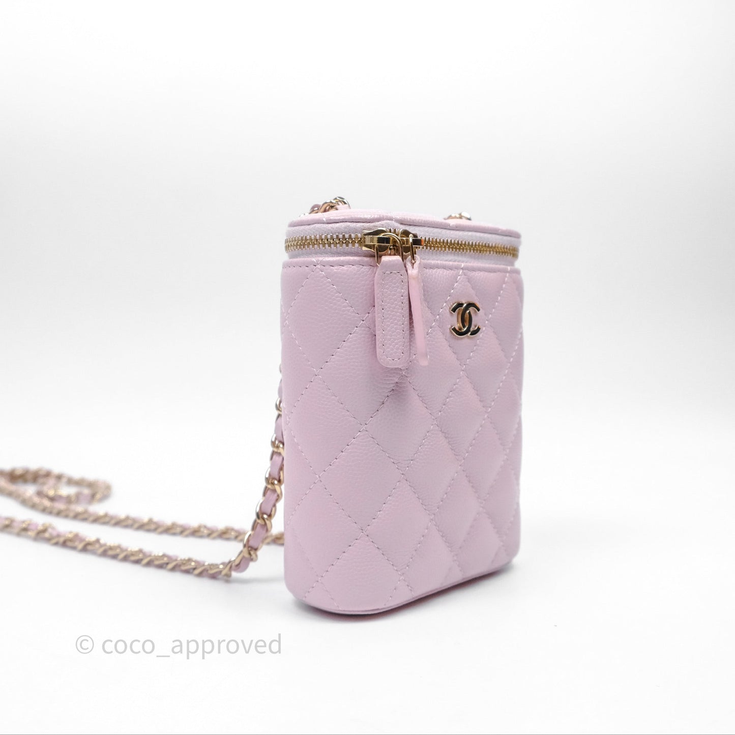 Chanel Mini Vanity With Chain Pink Caviar Gold Hardware