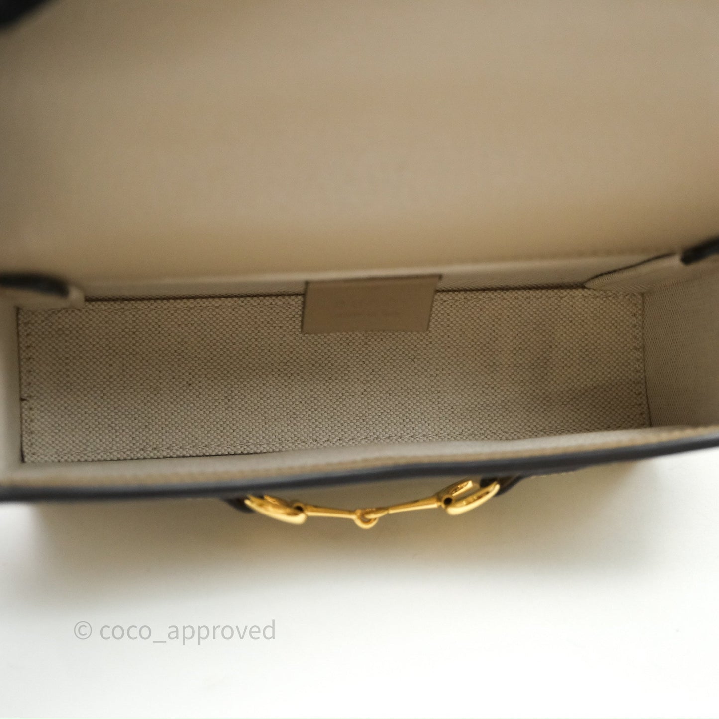 Gucci Horsebit 1955 Mini Bag Beige/White GG Supreme Canvas