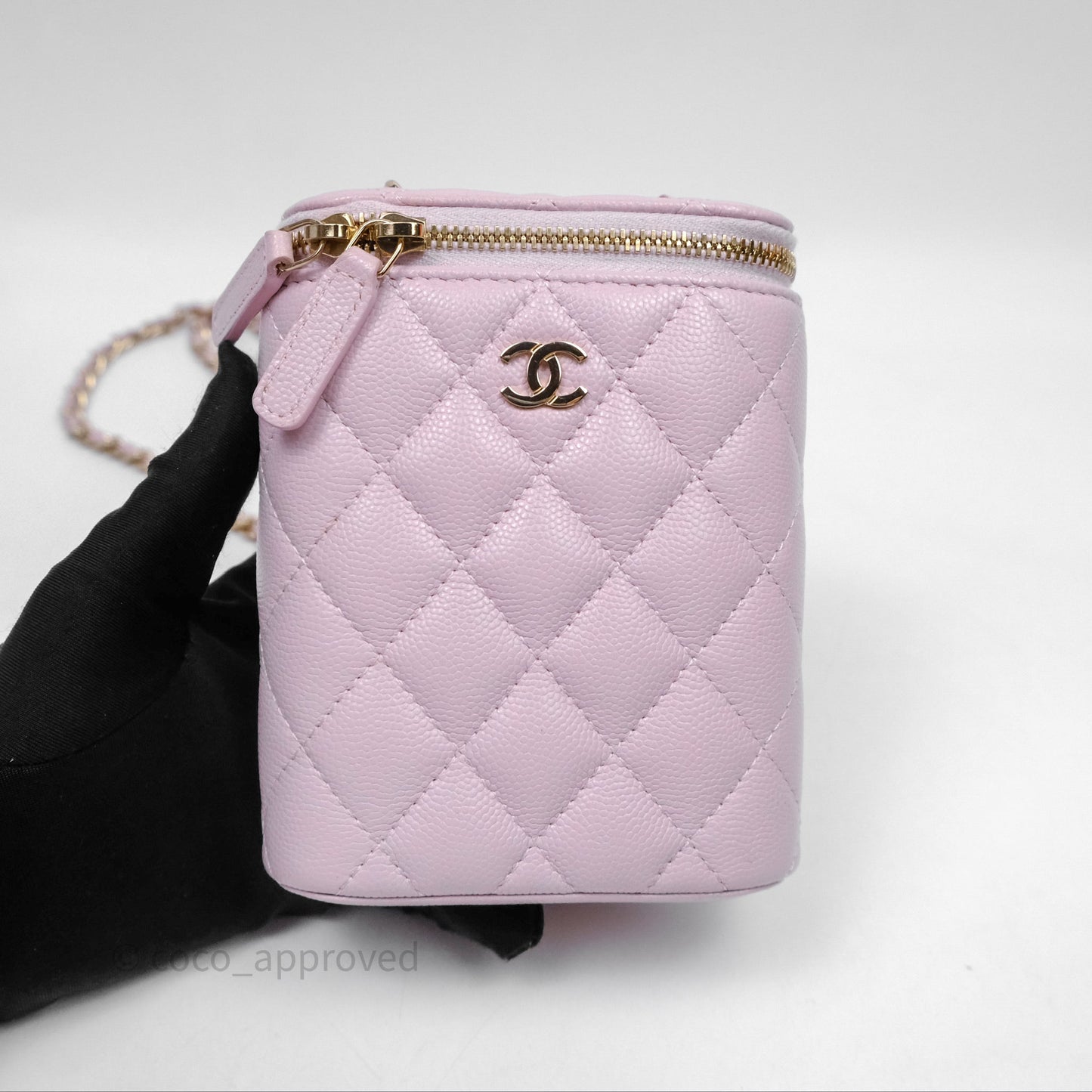 Chanel Mini Vanity With Chain Pink Caviar Gold Hardware