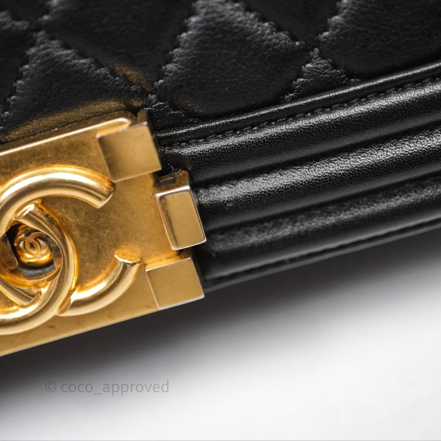 Chanel Medium Boy Quilted Black Calfskin Aged Gold Hardware