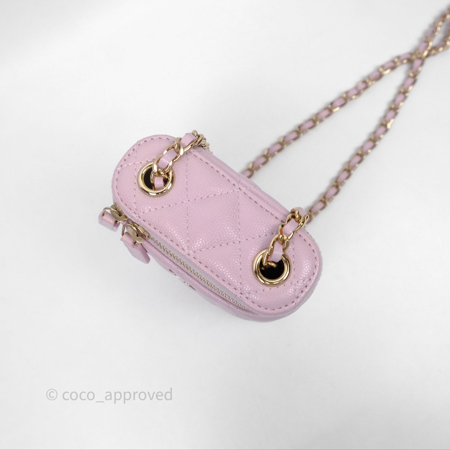 Chanel Mini Vanity With Chain Pink Caviar Gold Hardware
