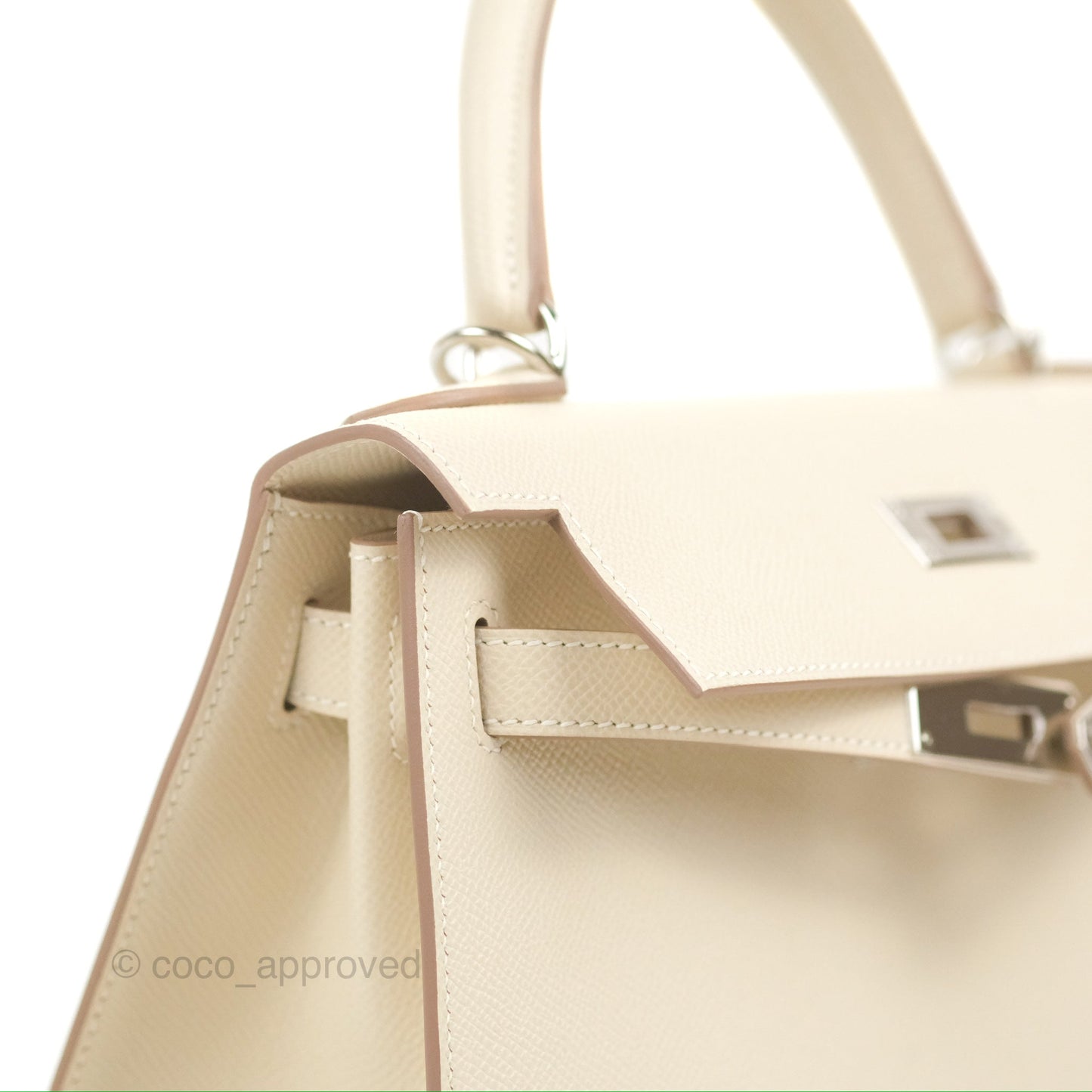 Hermès Kelly Sellier 28 Craie Epsom Palladium Hardware