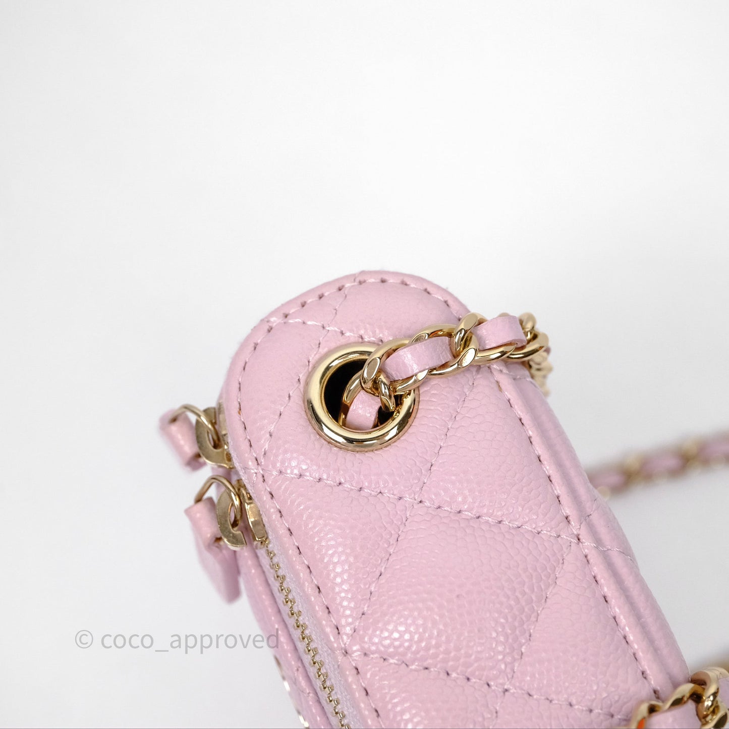 Chanel Mini Vanity With Chain Pink Caviar Gold Hardware