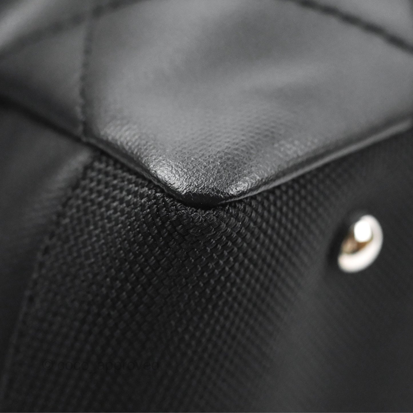 Chanel Quilted Paris Biarritz Tote MM Black Coated Canvas
