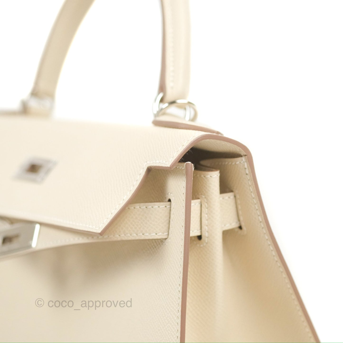 Hermès Kelly Sellier 28 Craie Epsom Palladium Hardware