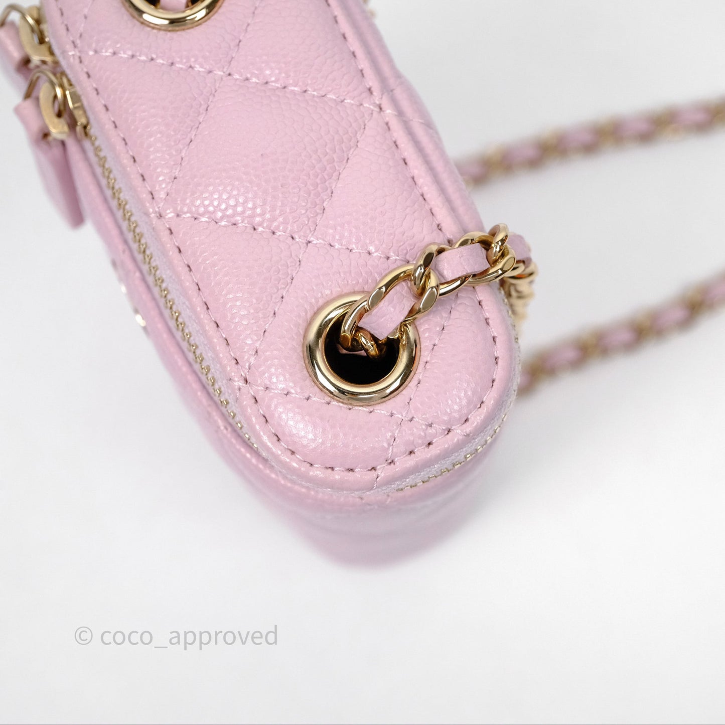 Chanel Mini Vanity With Chain Pink Caviar Gold Hardware