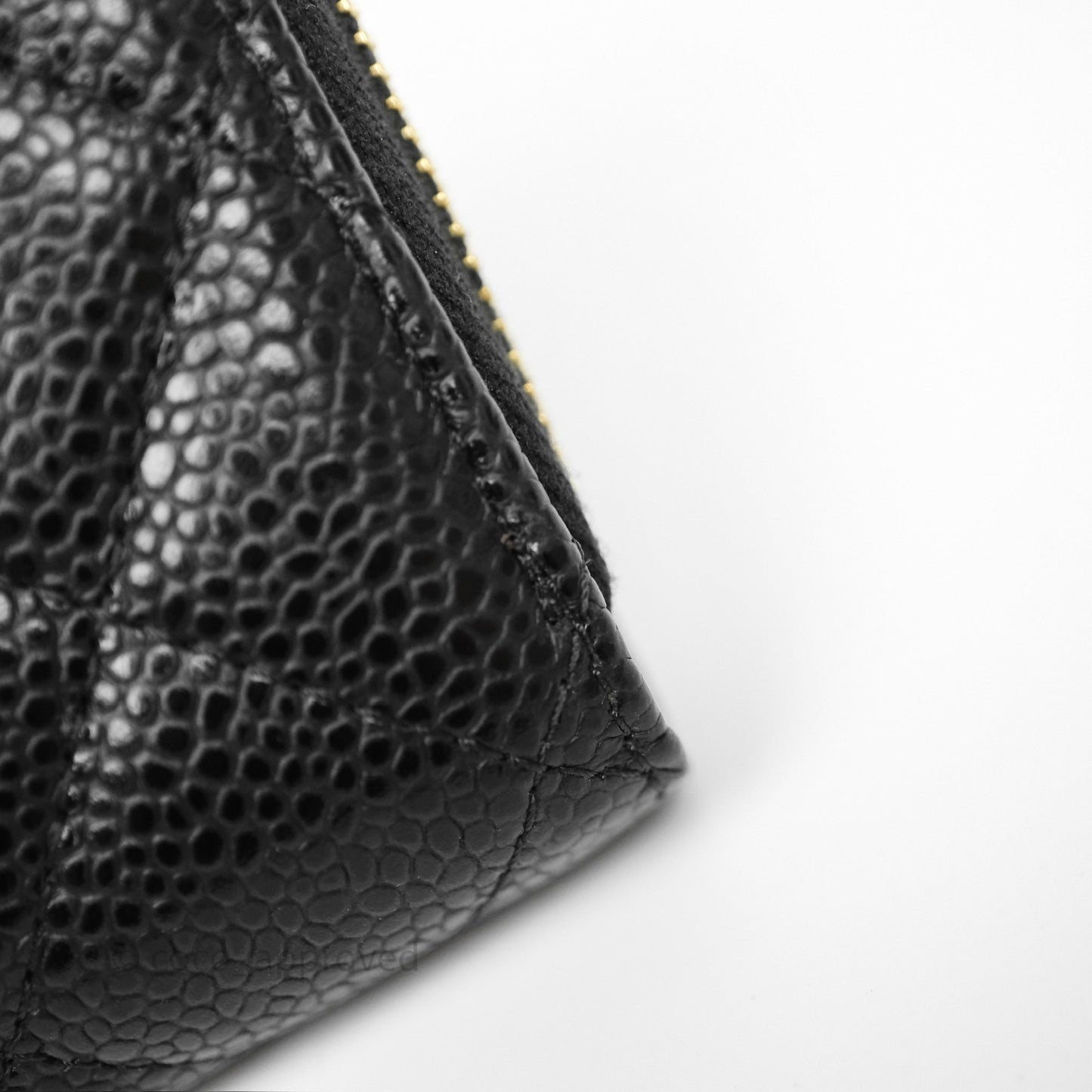 Chanel Classic Zipped Coin Purse Black Caviar Gold Hardware