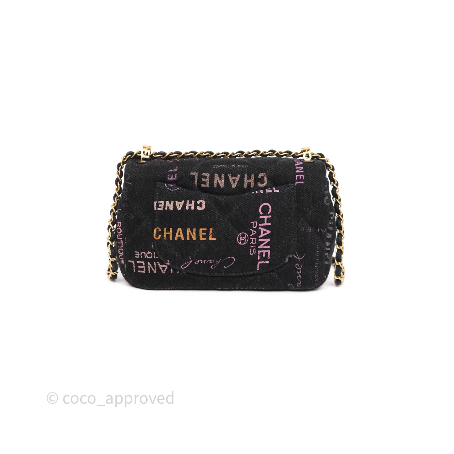 Chanel Quilted Small Denim Mood Flap Black Multicolor