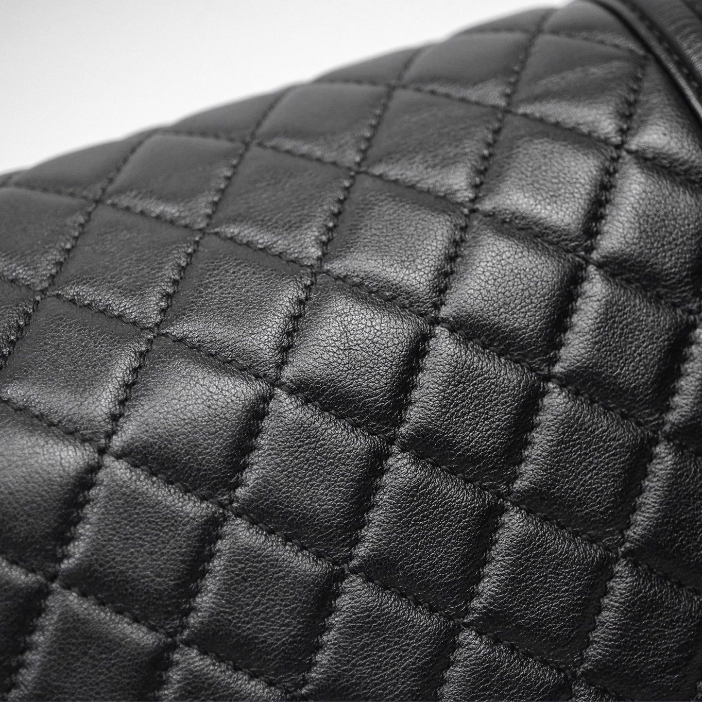 Chanel Medium Boy Quilted Black Calfskin Aged Gold Hardware