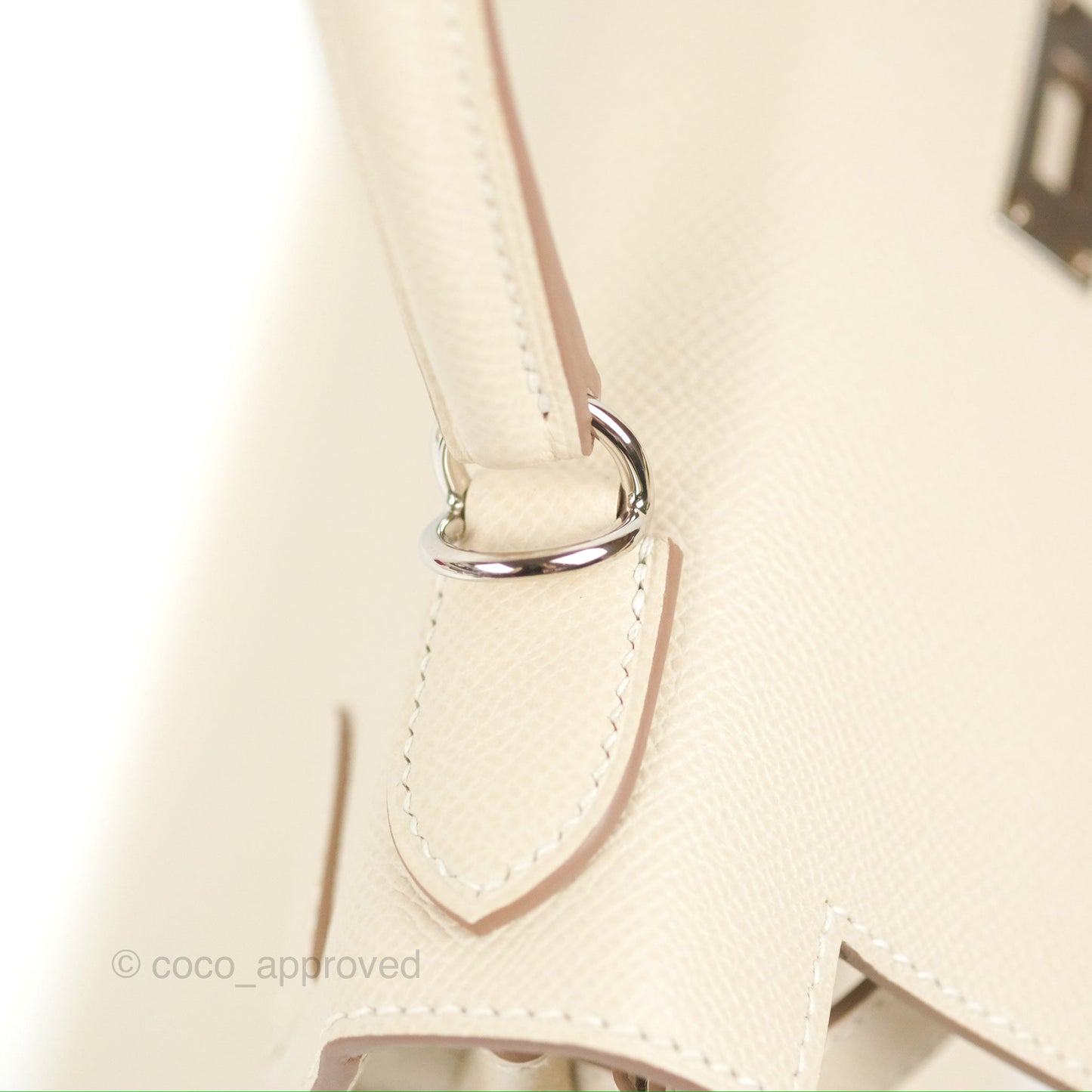 Hermès Kelly Sellier 28 Craie Epsom Palladium Hardware