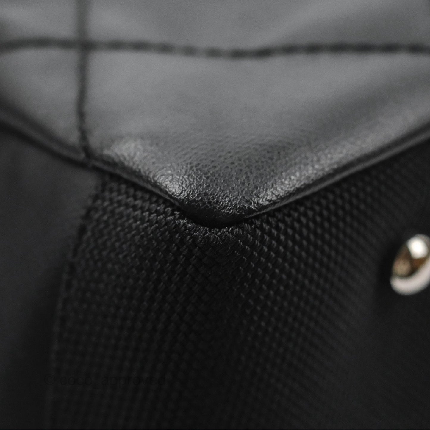 Chanel Quilted Paris Biarritz Tote MM Black Coated Canvas