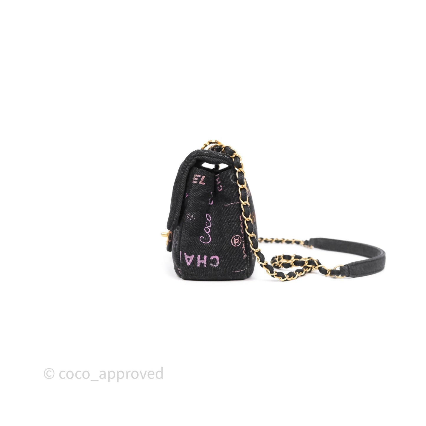 Chanel Quilted Small Denim Mood Flap Black Multicolor