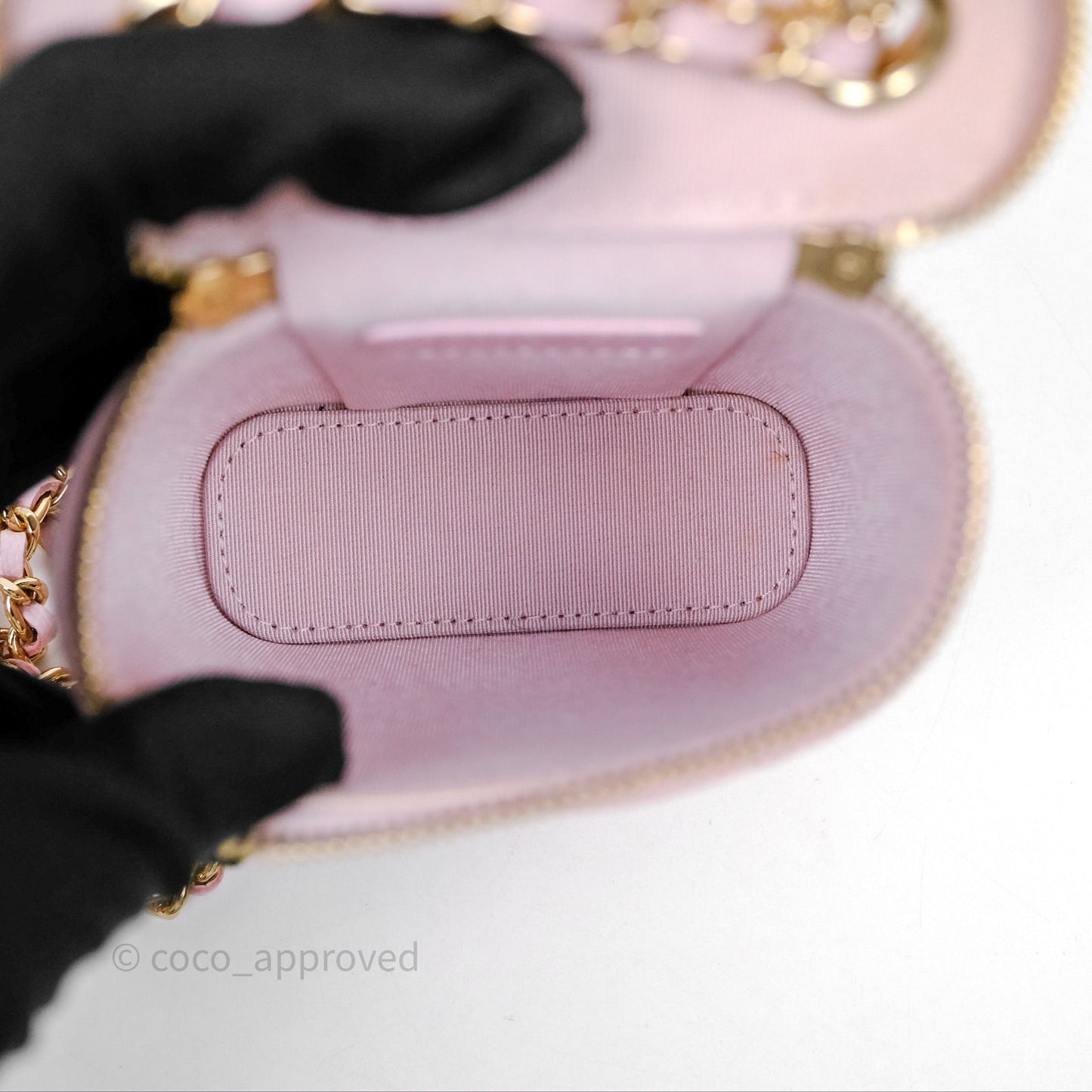 Chanel Mini Vanity With Chain Pink Caviar Gold Hardware