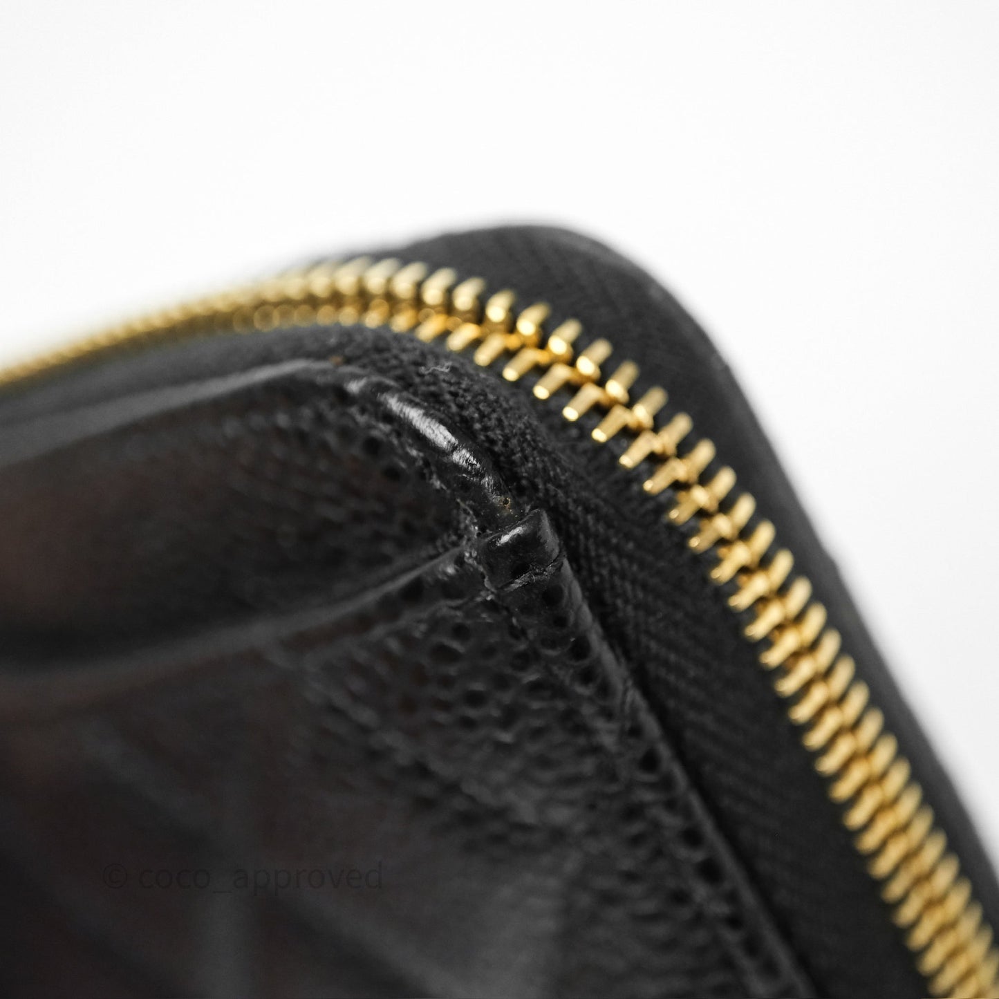 Chanel Classic Zipped Coin Purse Black Caviar Gold Hardware