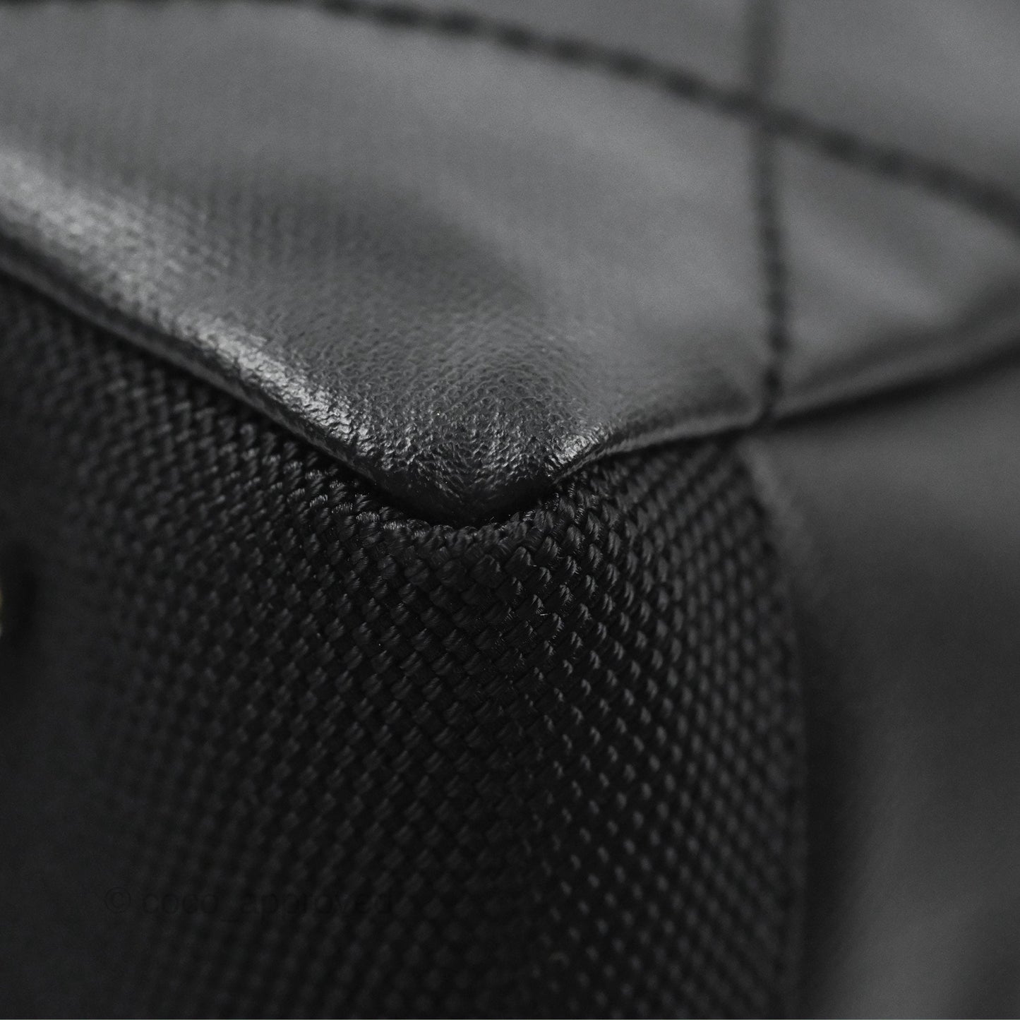 Chanel Quilted Paris Biarritz Tote MM Black Coated Canvas