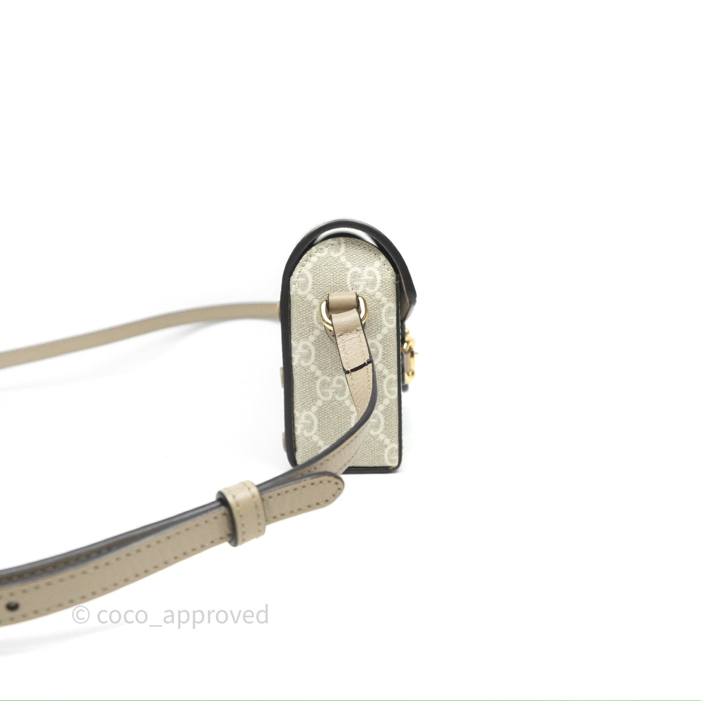 Gucci Horsebit 1955 Mini Bag Beige/White GG Supreme Canvas