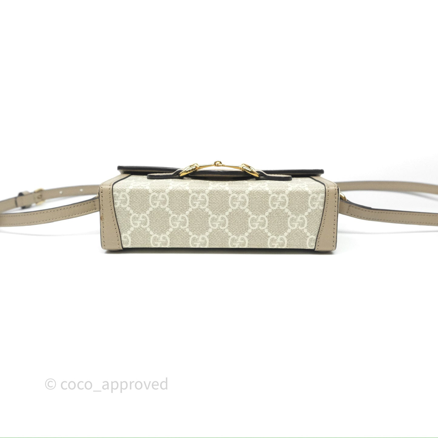 Gucci Horsebit 1955 Mini Bag Beige/White GG Supreme Canvas