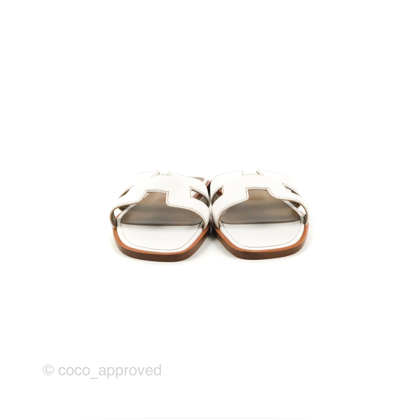 Hermès Oran Sandals in White Size 36.5
