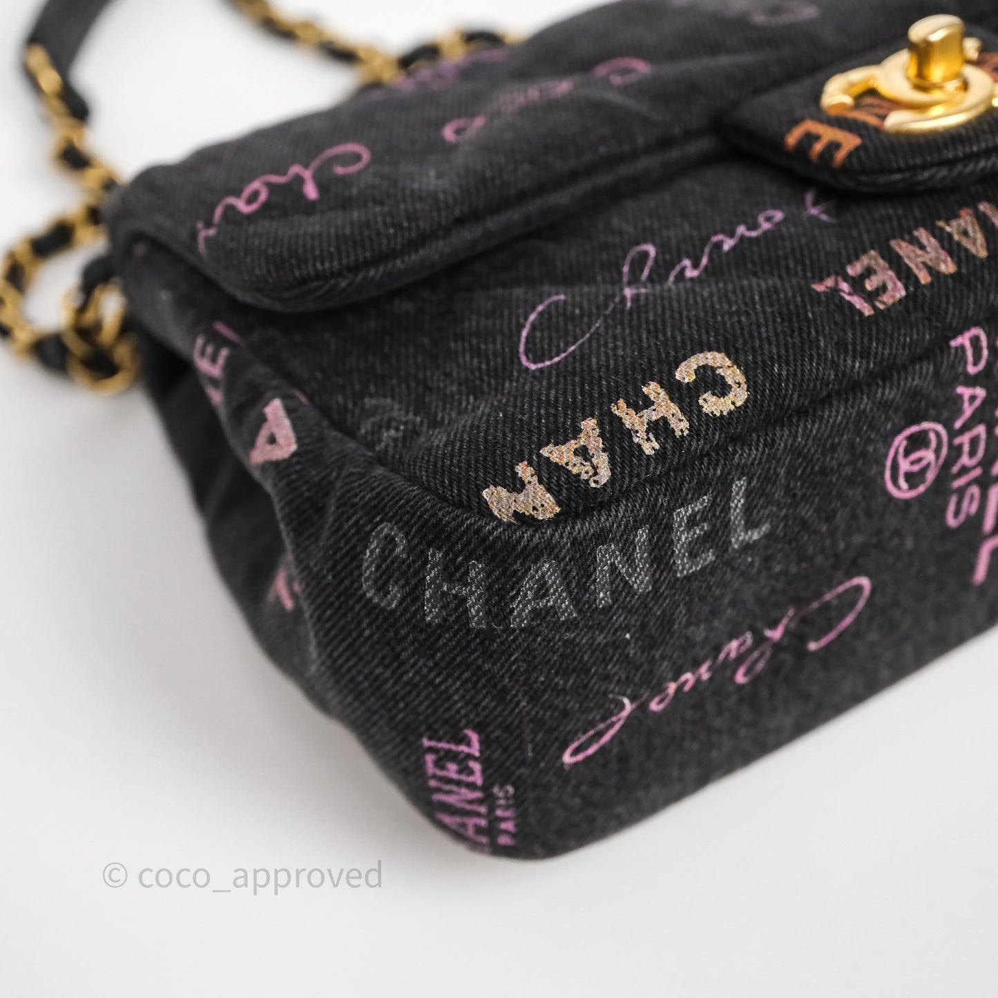 Chanel Quilted Small Denim Mood Flap Black Multicolor