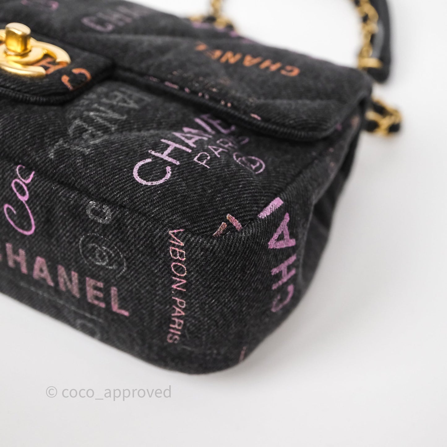 Chanel Quilted Small Denim Mood Flap Black Multicolor