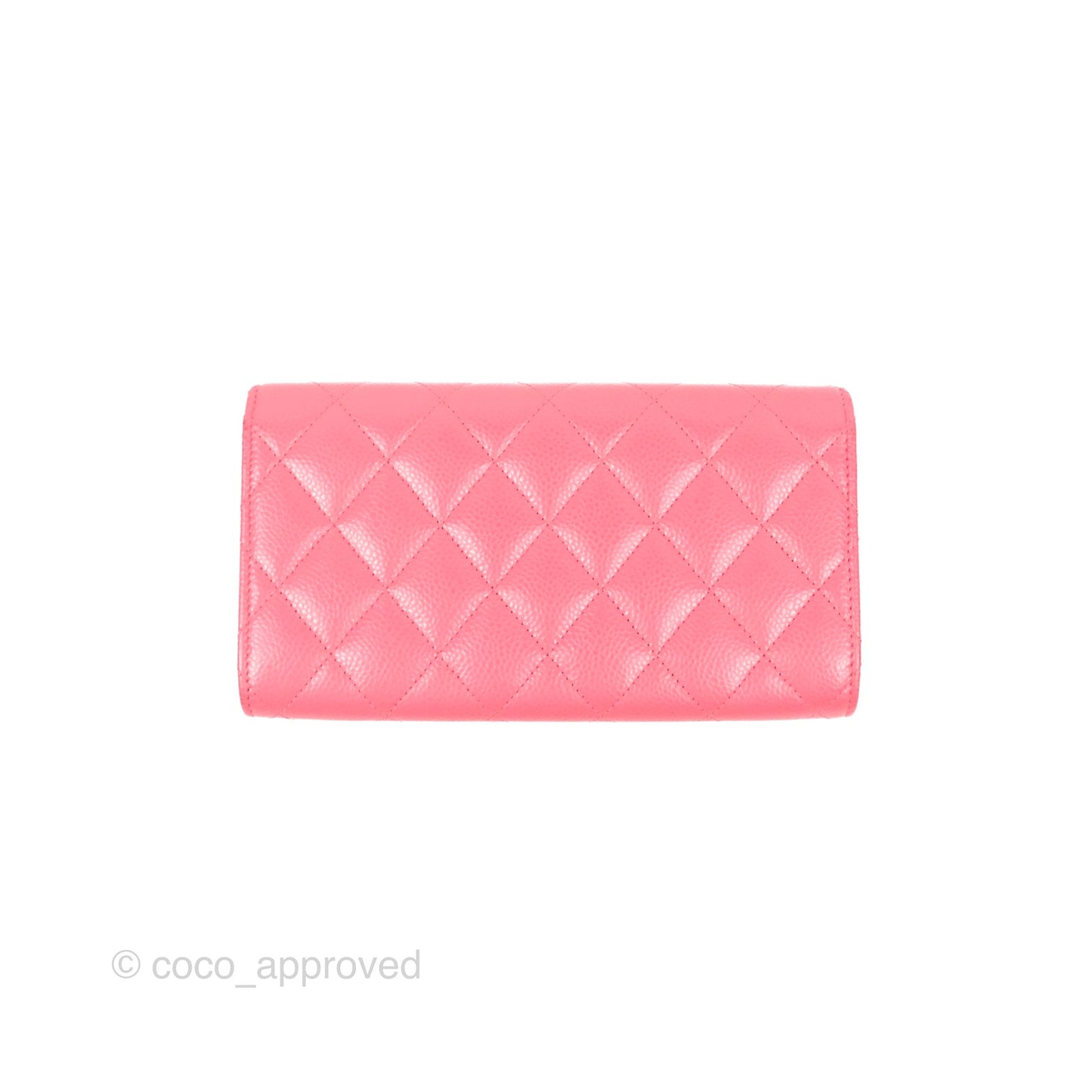 Chanel Quilted Classic Zip Long Wallet Pink Caviar Gold Hardware