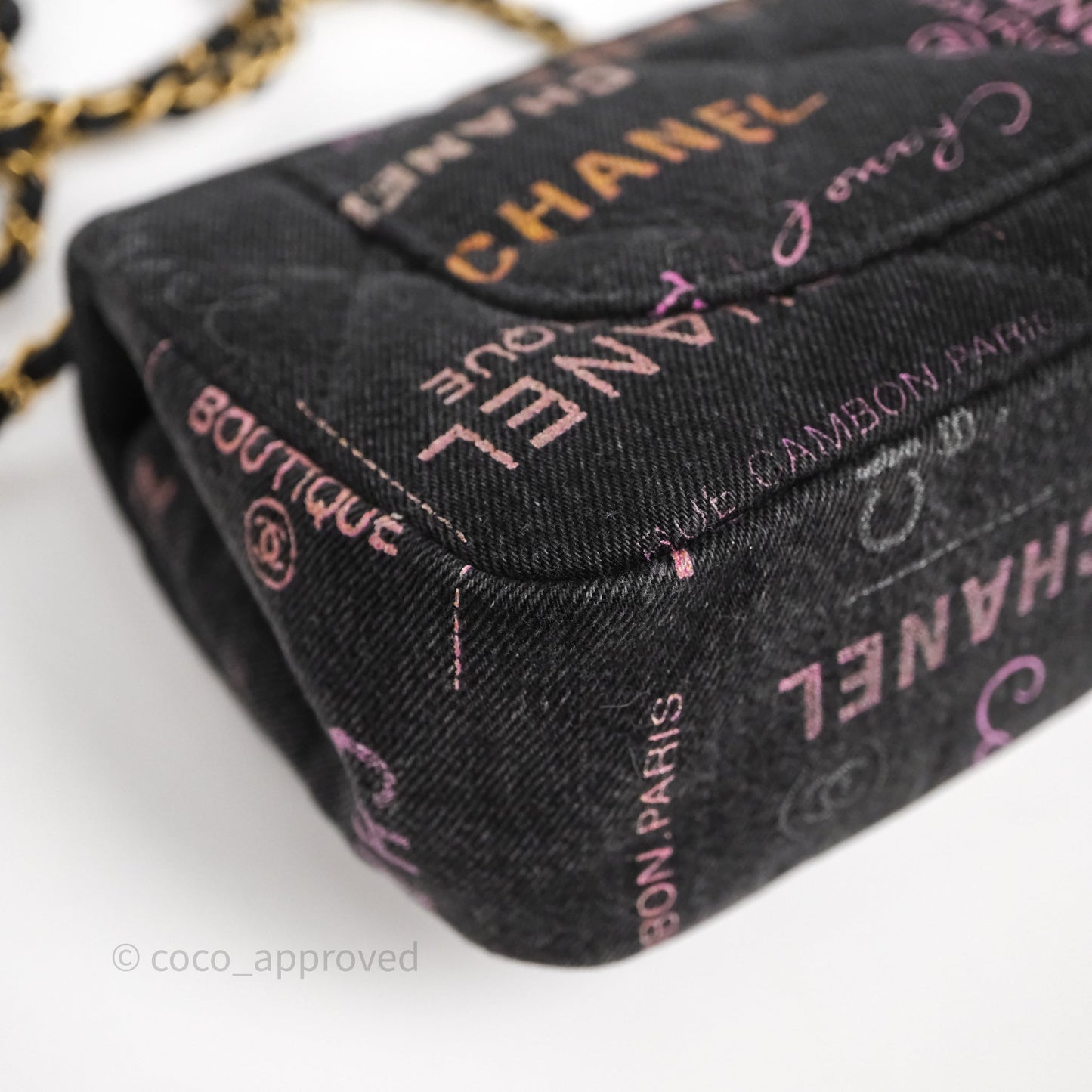 Chanel Quilted Small Denim Mood Flap Black Multicolor