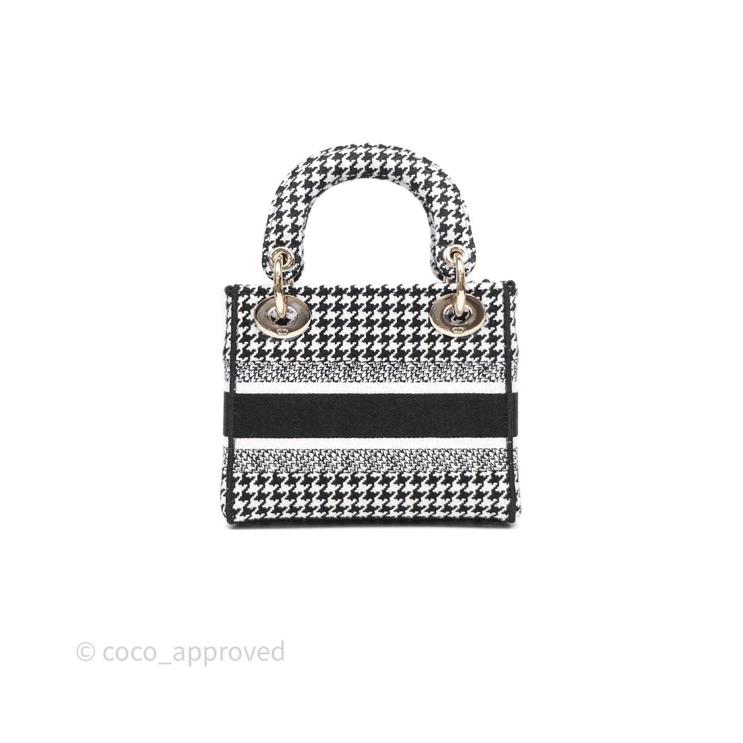 Christian Dior Mini Lady D-Lite Bag Black White Houndstooth