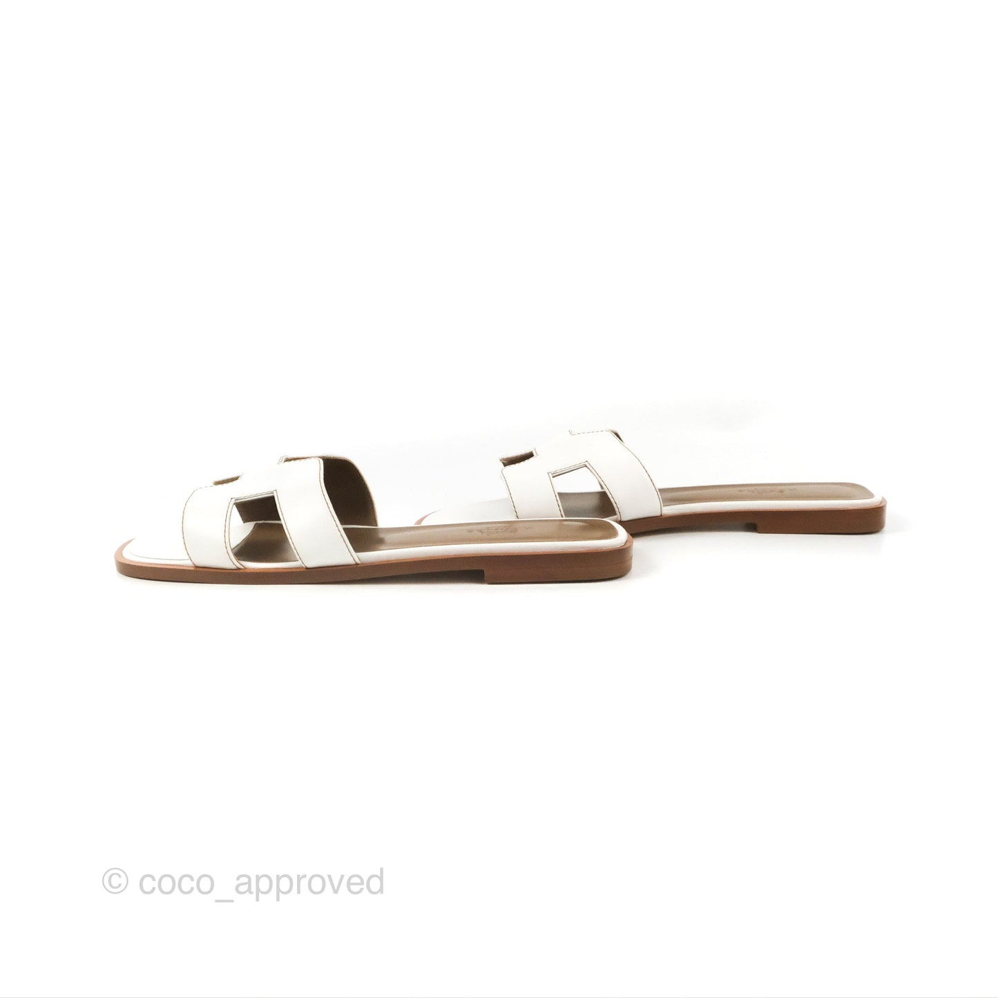 Hermès Oran Sandals in White Size 36.5