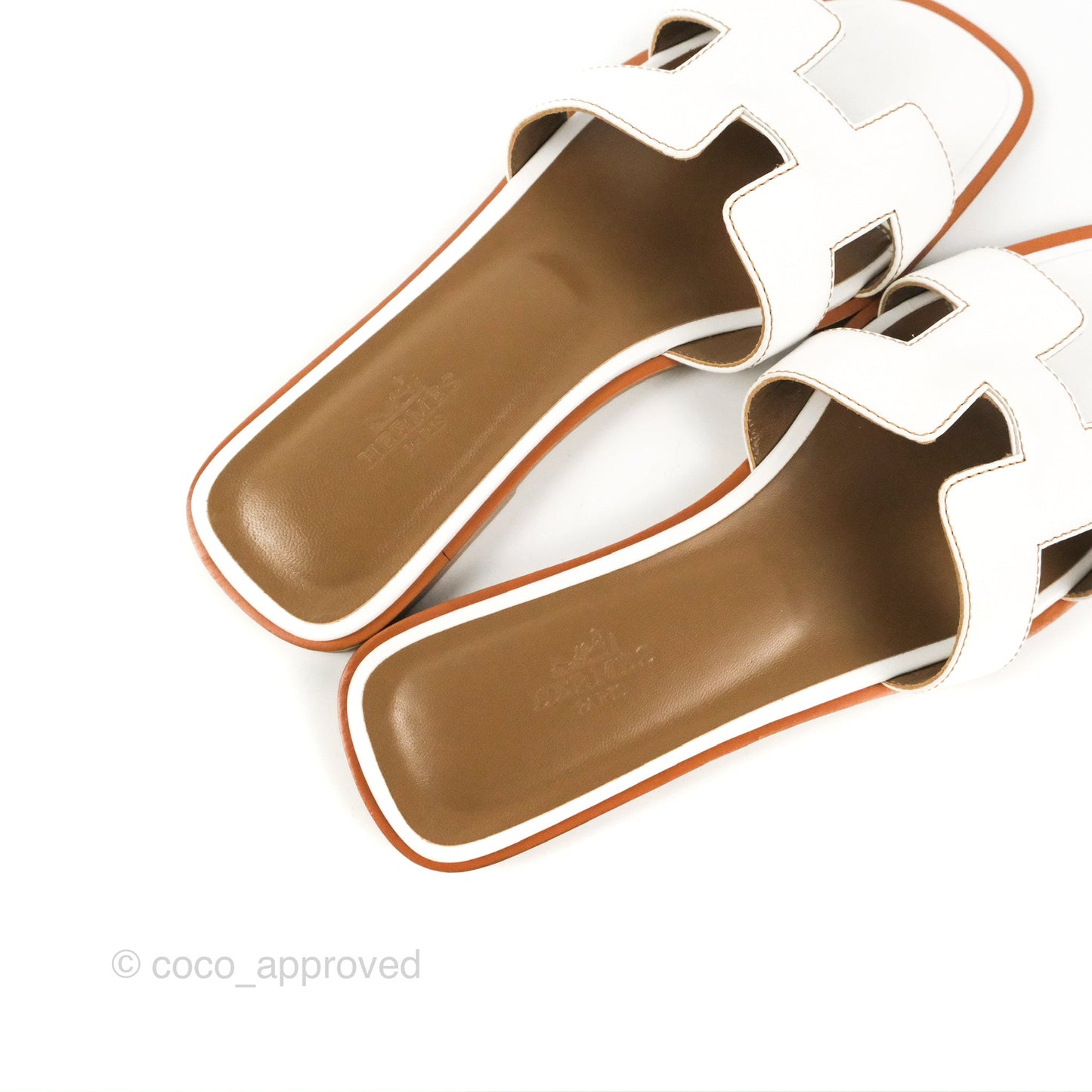 Hermès Oran Sandals in White Size 36.5
