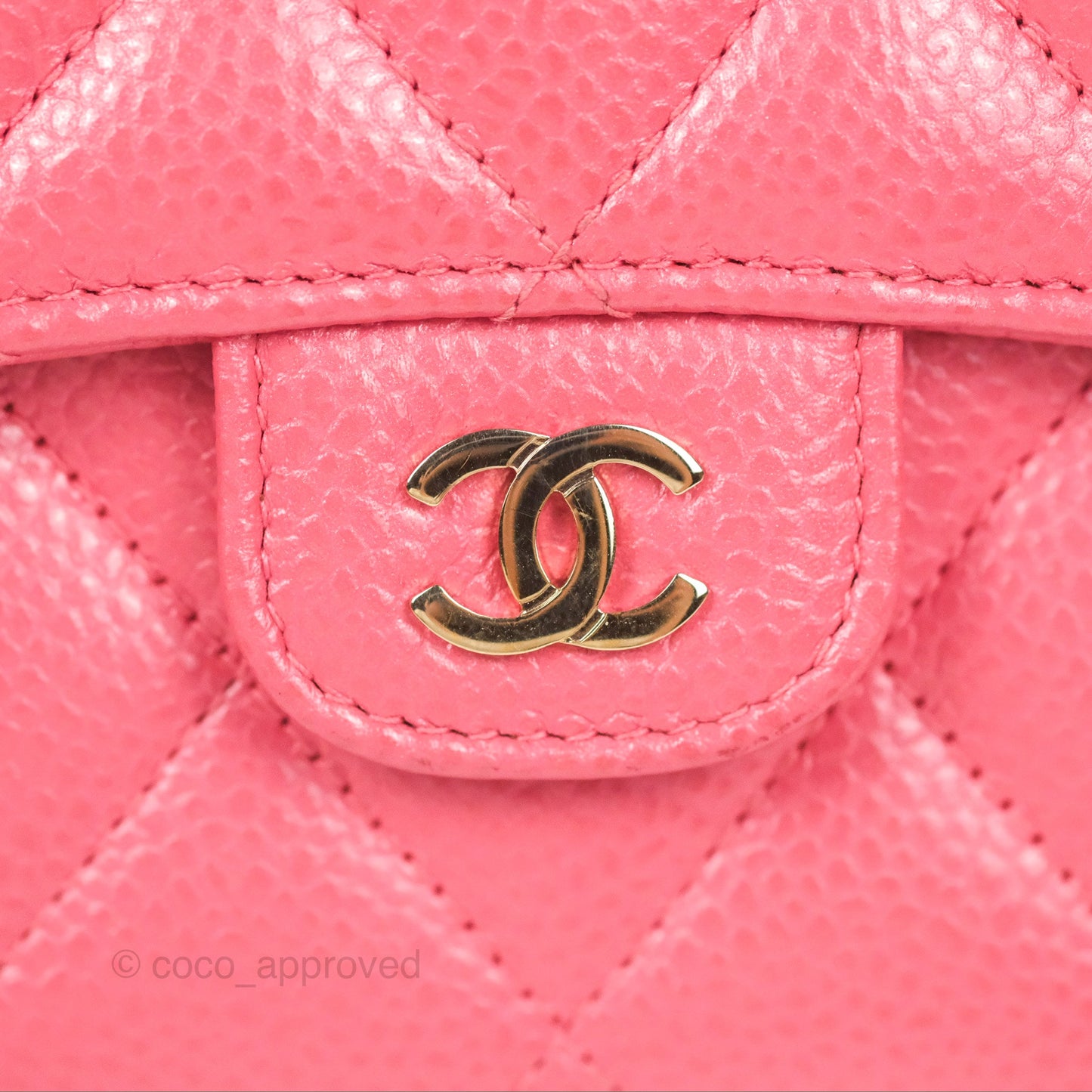 Chanel Quilted Classic Zip Long Wallet Pink Caviar Gold Hardware