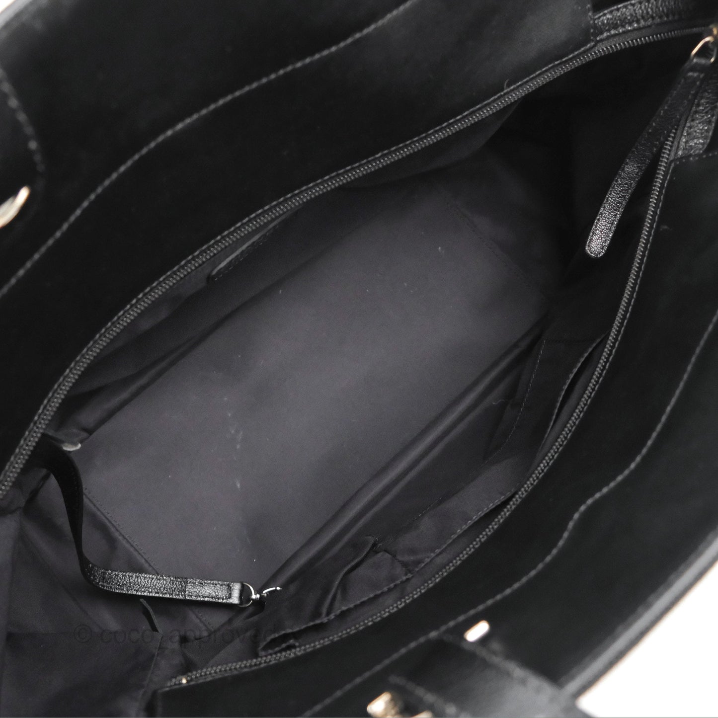 Chanel Quilted Paris Biarritz Tote MM Black Coated Canvas