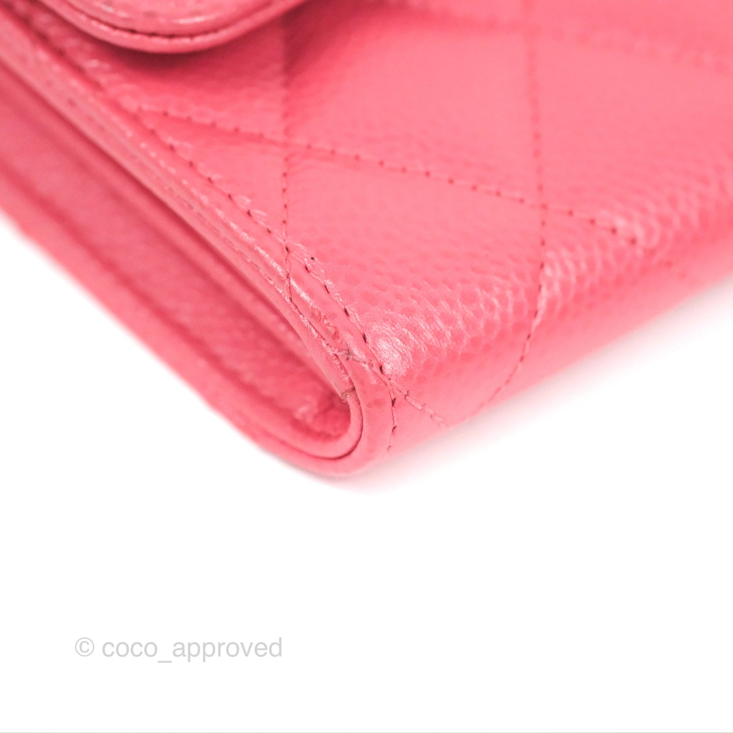 Chanel Quilted Classic Zip Long Wallet Pink Caviar Gold Hardware
