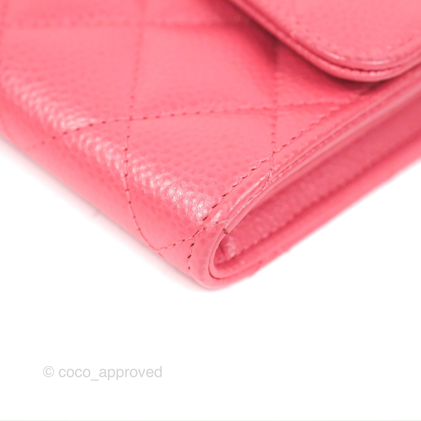 Chanel Quilted Classic Zip Long Wallet Pink Caviar Gold Hardware