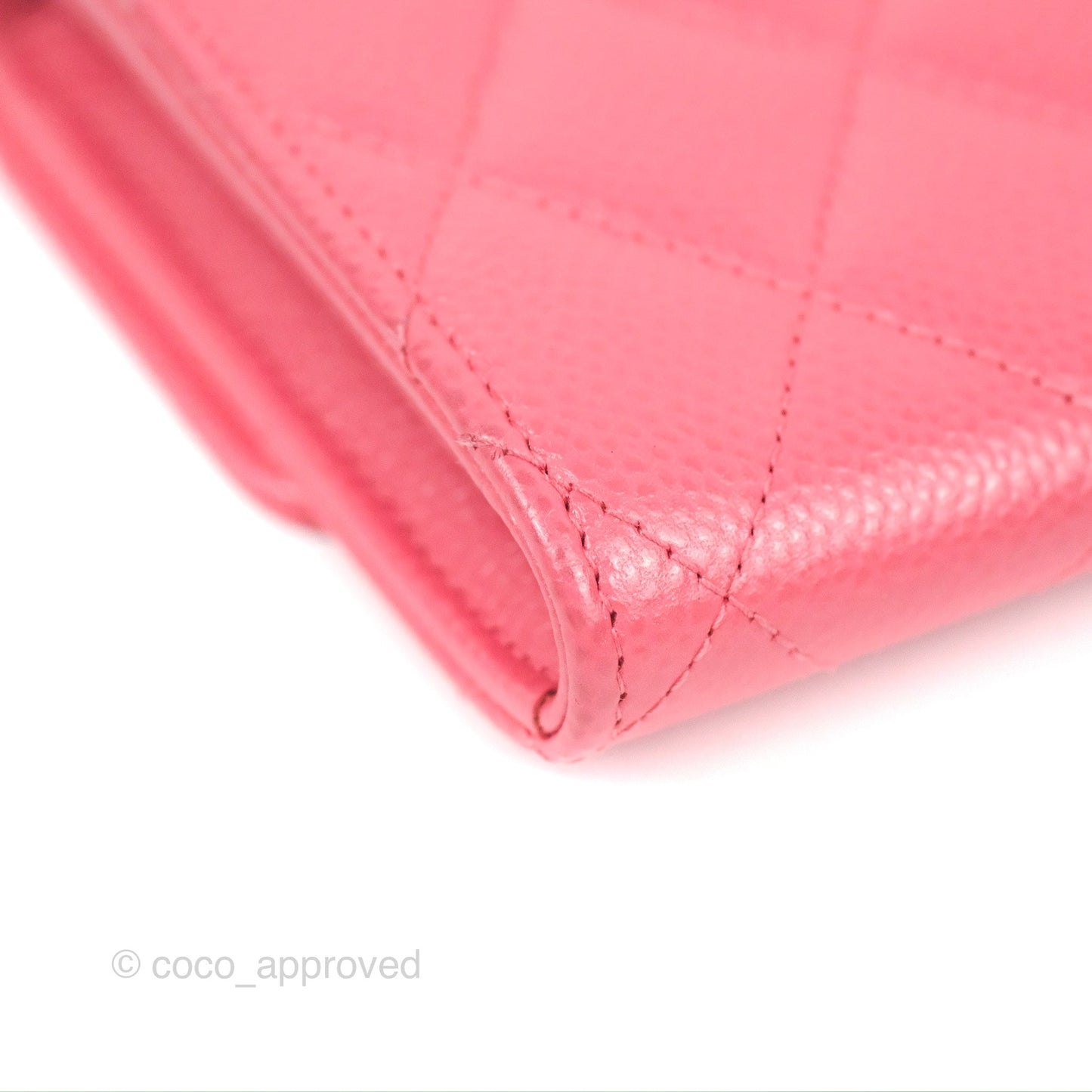 Chanel Quilted Classic Zip Long Wallet Pink Caviar Gold Hardware