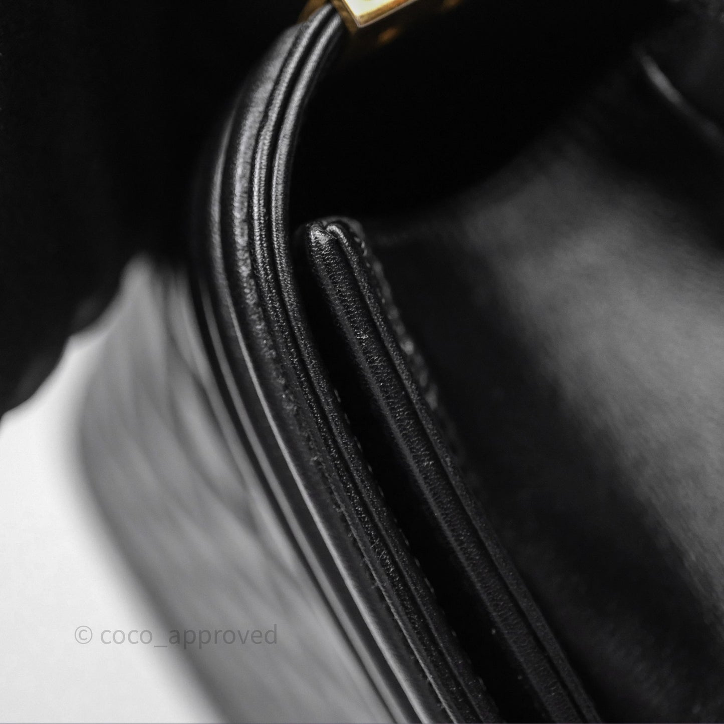 Chanel Medium Boy Quilted Black Calfskin Aged Gold Hardware