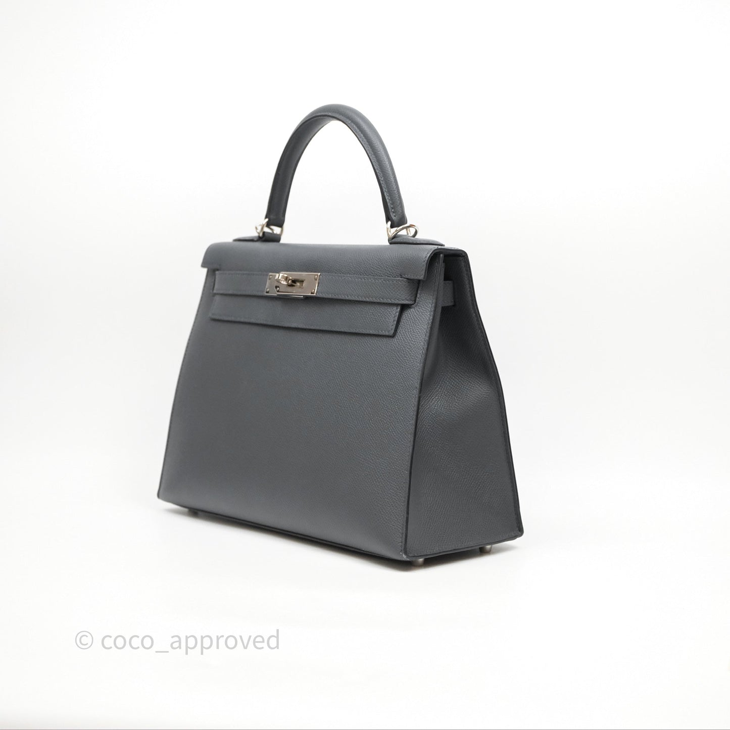 Hermès Kelly II 28 Veau Espom Gris Misty H0 Sellier Palladium Hardware