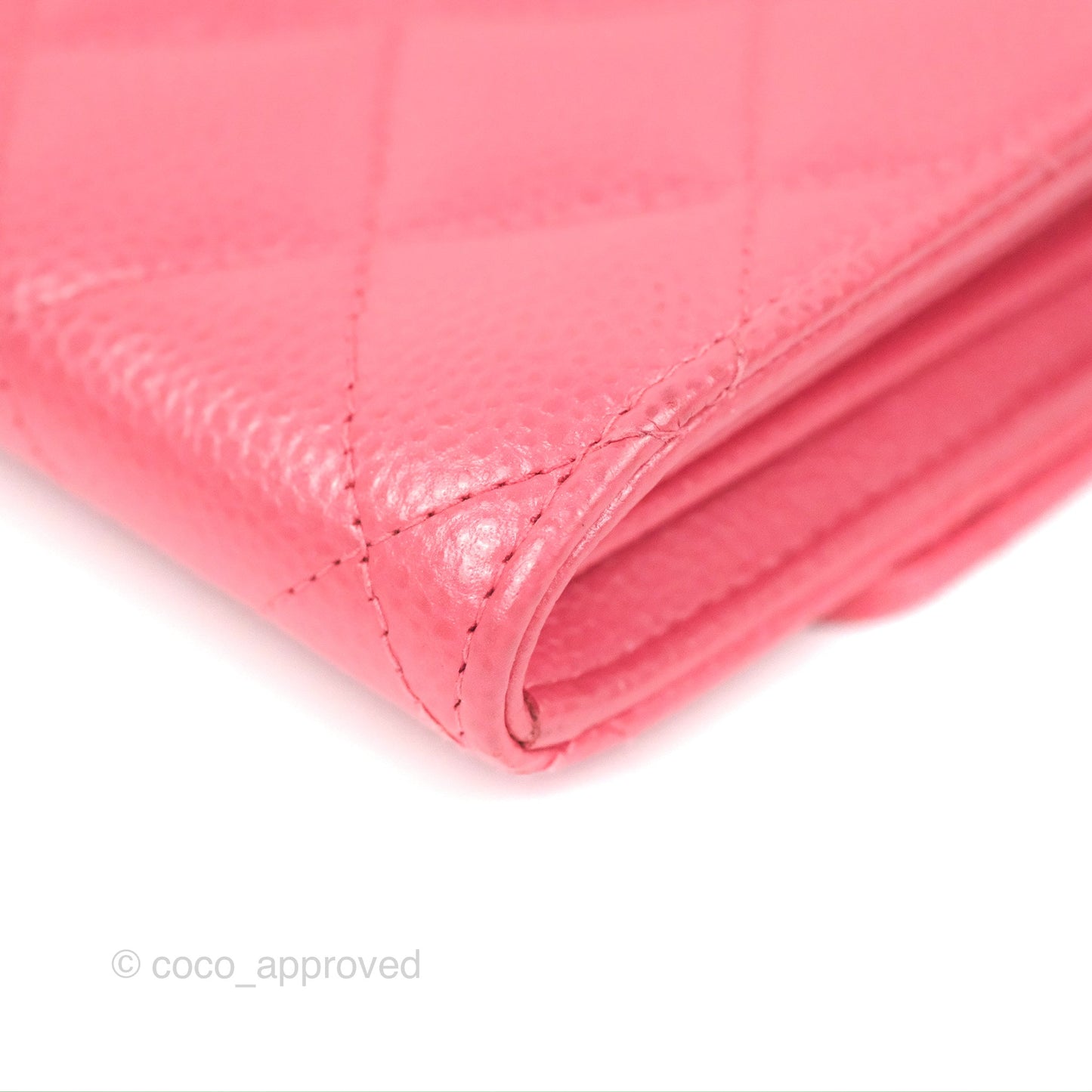 Chanel Quilted Classic Zip Long Wallet Pink Caviar Gold Hardware