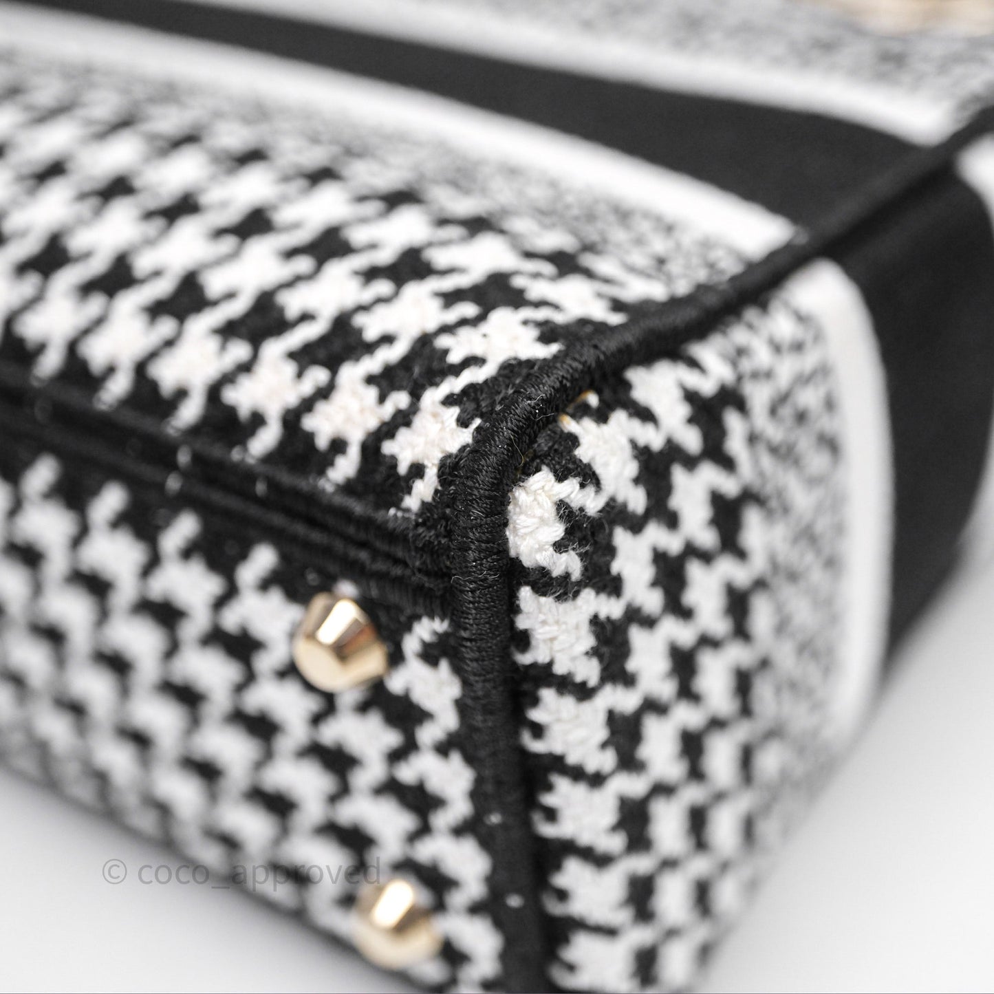 Christian Dior Mini Lady D-Lite Bag Black White Houndstooth