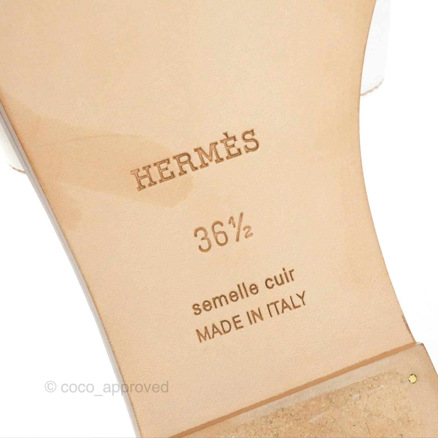 Hermès Oran Sandals in White Size 36.5