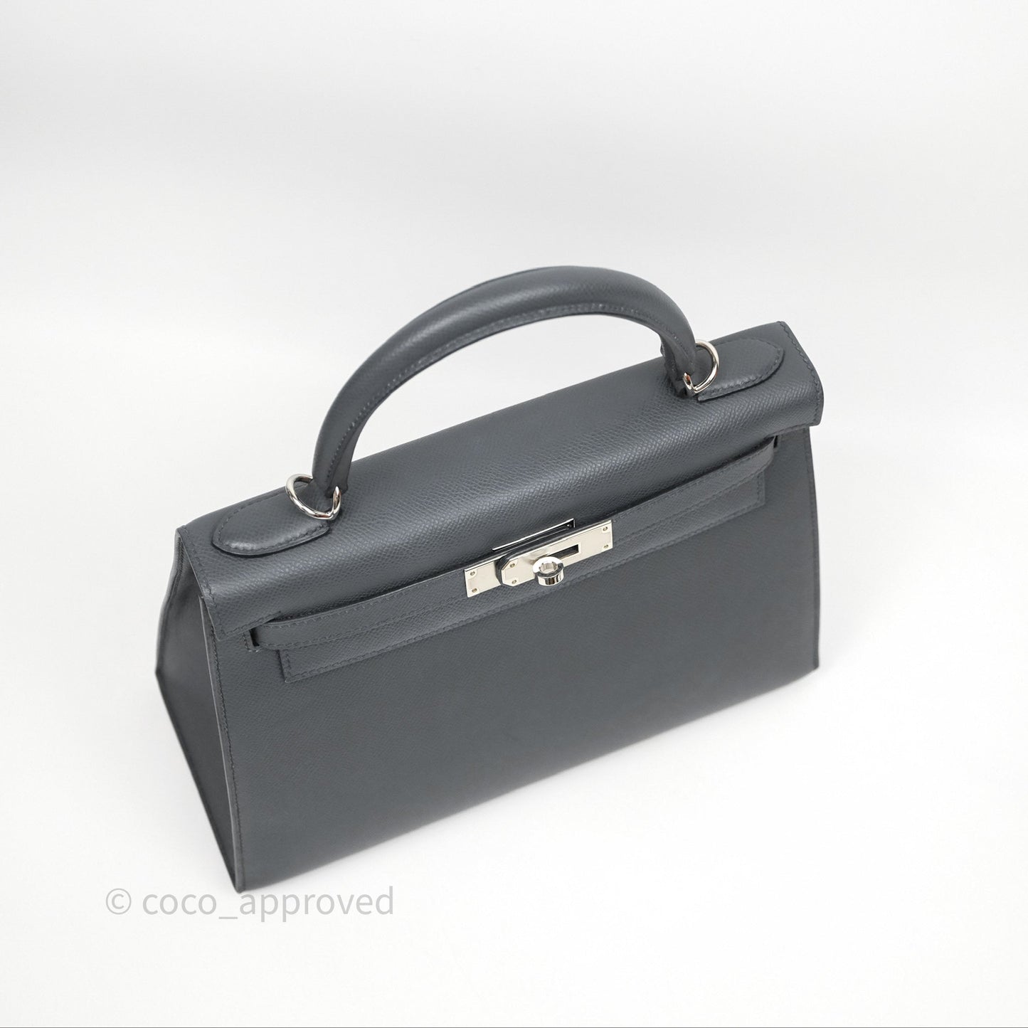 Hermès Kelly II 28 Veau Espom Gris Misty H0 Sellier Palladium Hardware